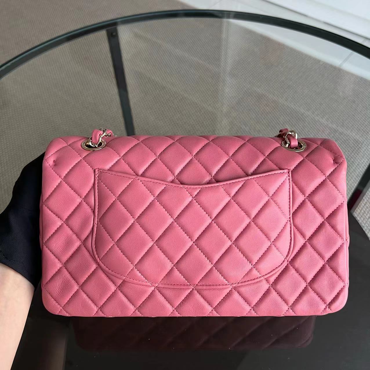 Chanel Medium Classic Flap Valentine Seasonal Flap Quilted Lambskin Sakura Pink Golden Hardware Series 19 - Best Luxury Designers