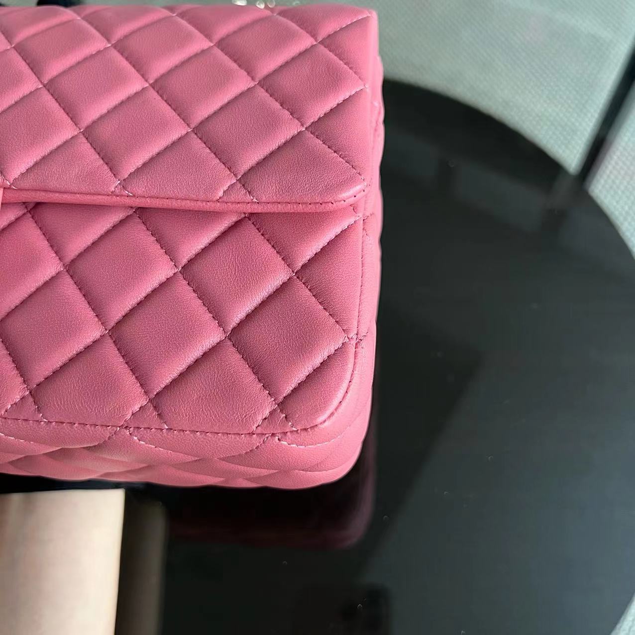 Chanel Medium Classic Flap Valentine Seasonal Flap Quilted Lambskin Sakura Pink Golden Hardware Series 19 - Best Luxury Designers