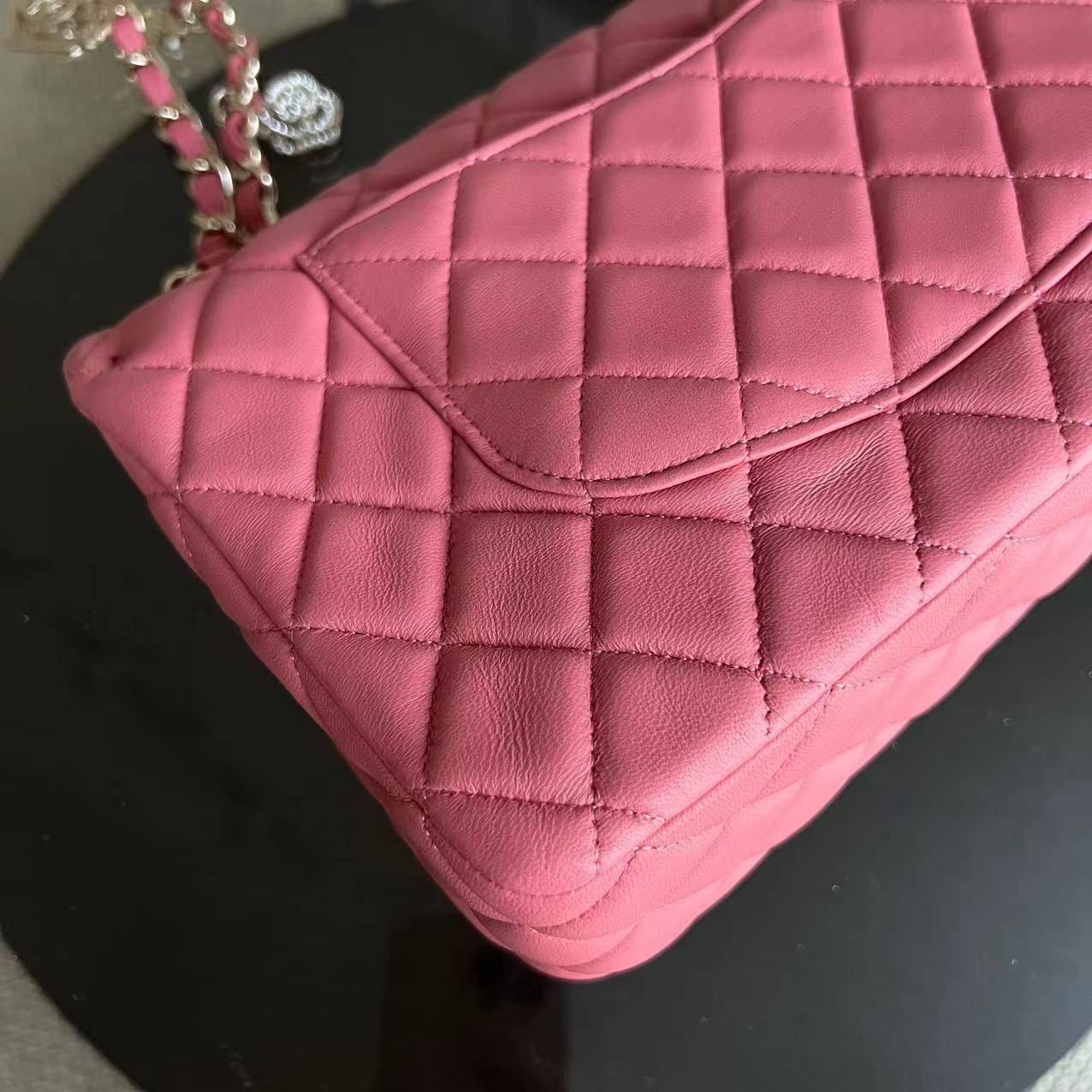 Chanel Medium Classic Flap Valentine Seasonal Flap Quilted Lambskin Sakura Pink Golden Hardware Series 19 - Best Luxury Designers