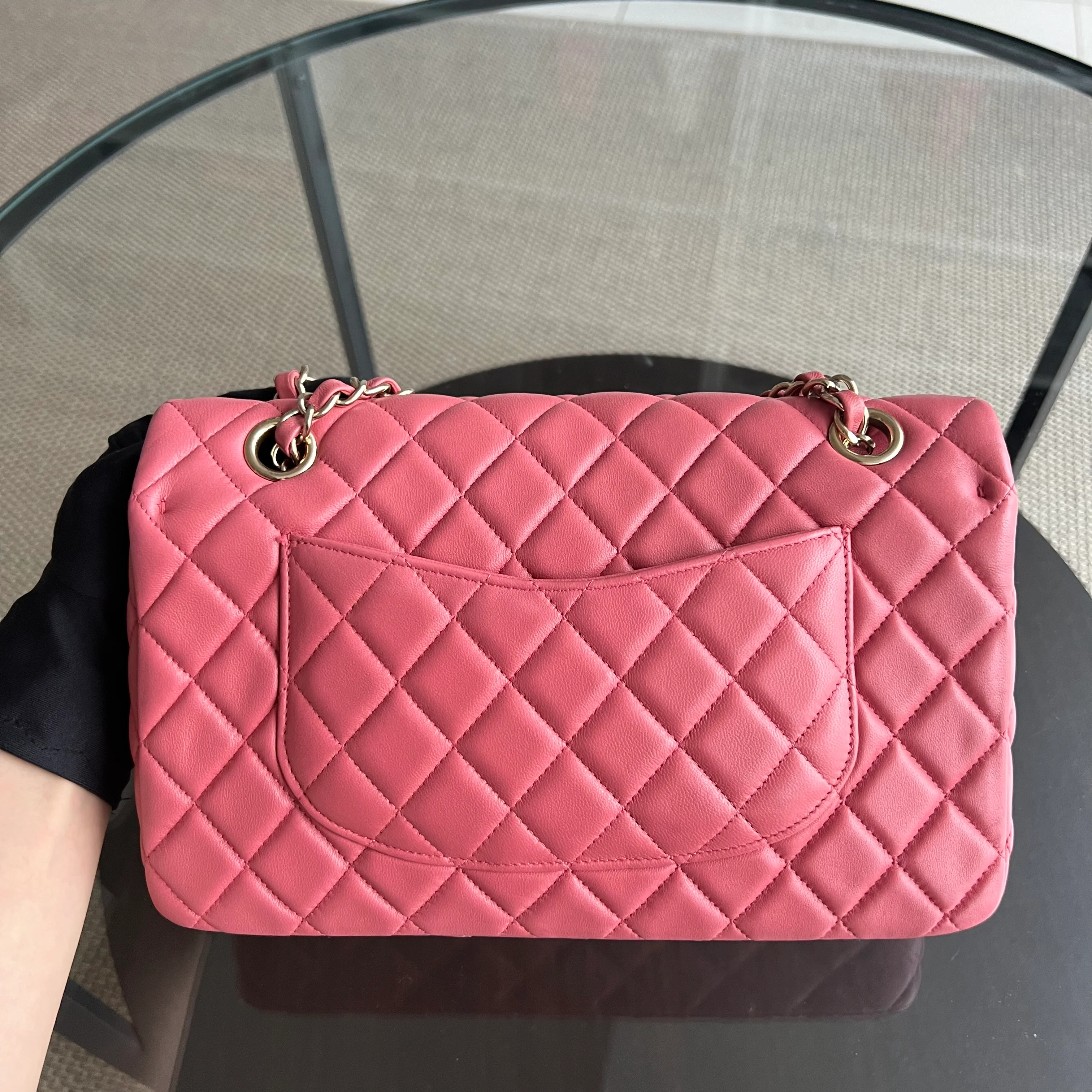 Chanel Medium Classic Flap Valentine Seasonal Quilted Lambskin Pink Series 19 - Best Luxury Designers
