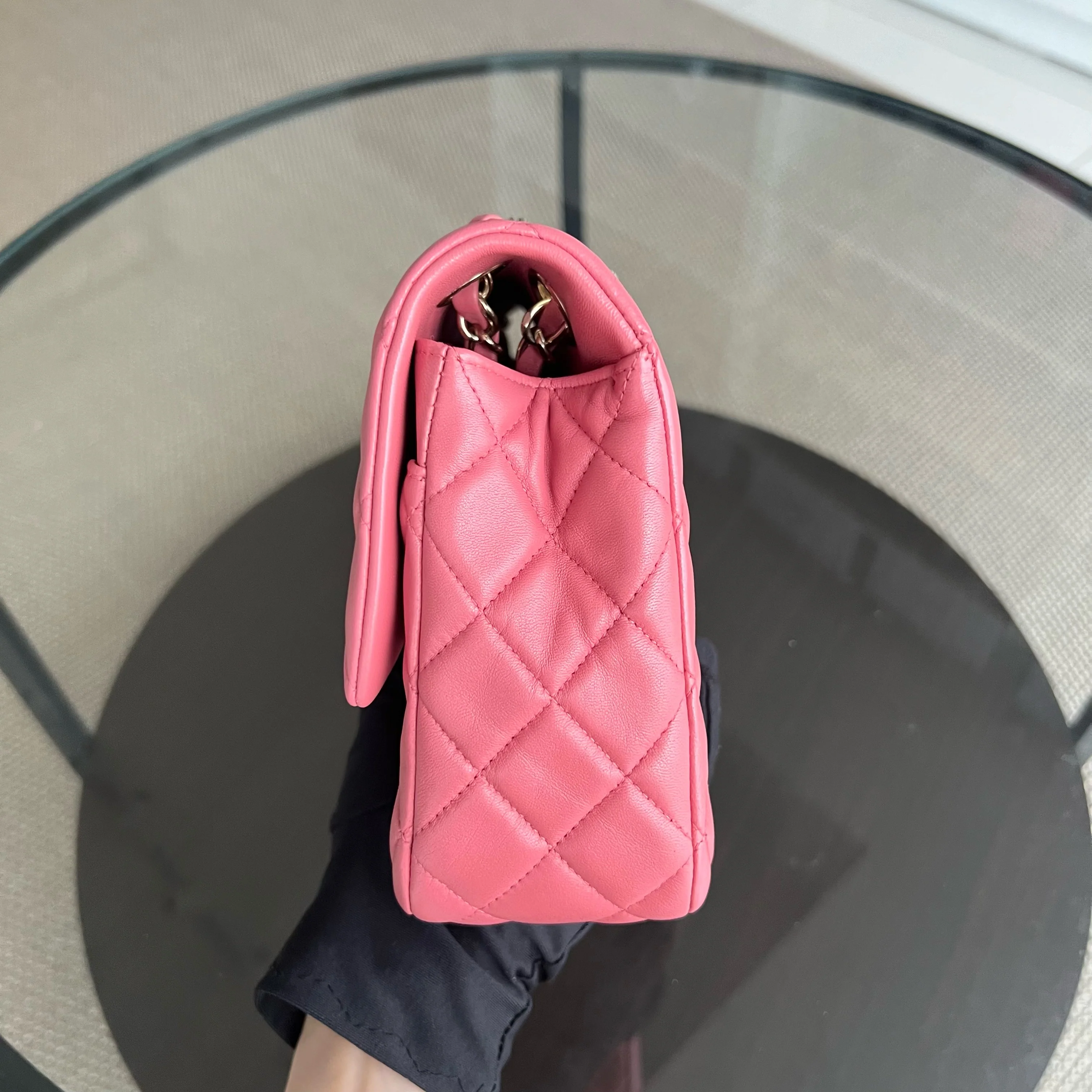 Chanel Medium Classic Flap Valentine Seasonal Quilted Lambskin Pink Series 19 - Best Luxury Designers