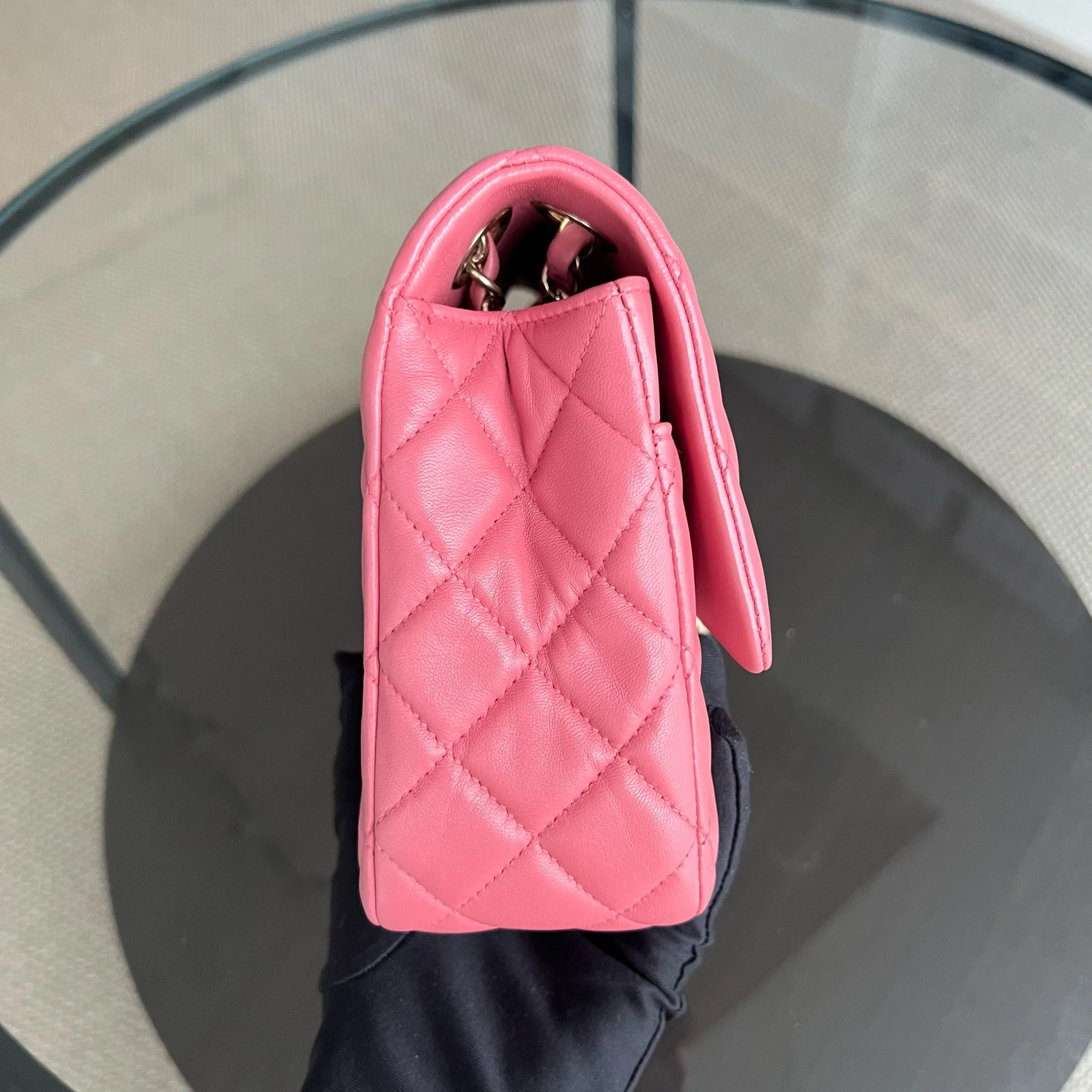 Chanel Medium Classic Flap Valentine Seasonal Quilted Lambskin Pink Series 19 - Best Luxury Designers