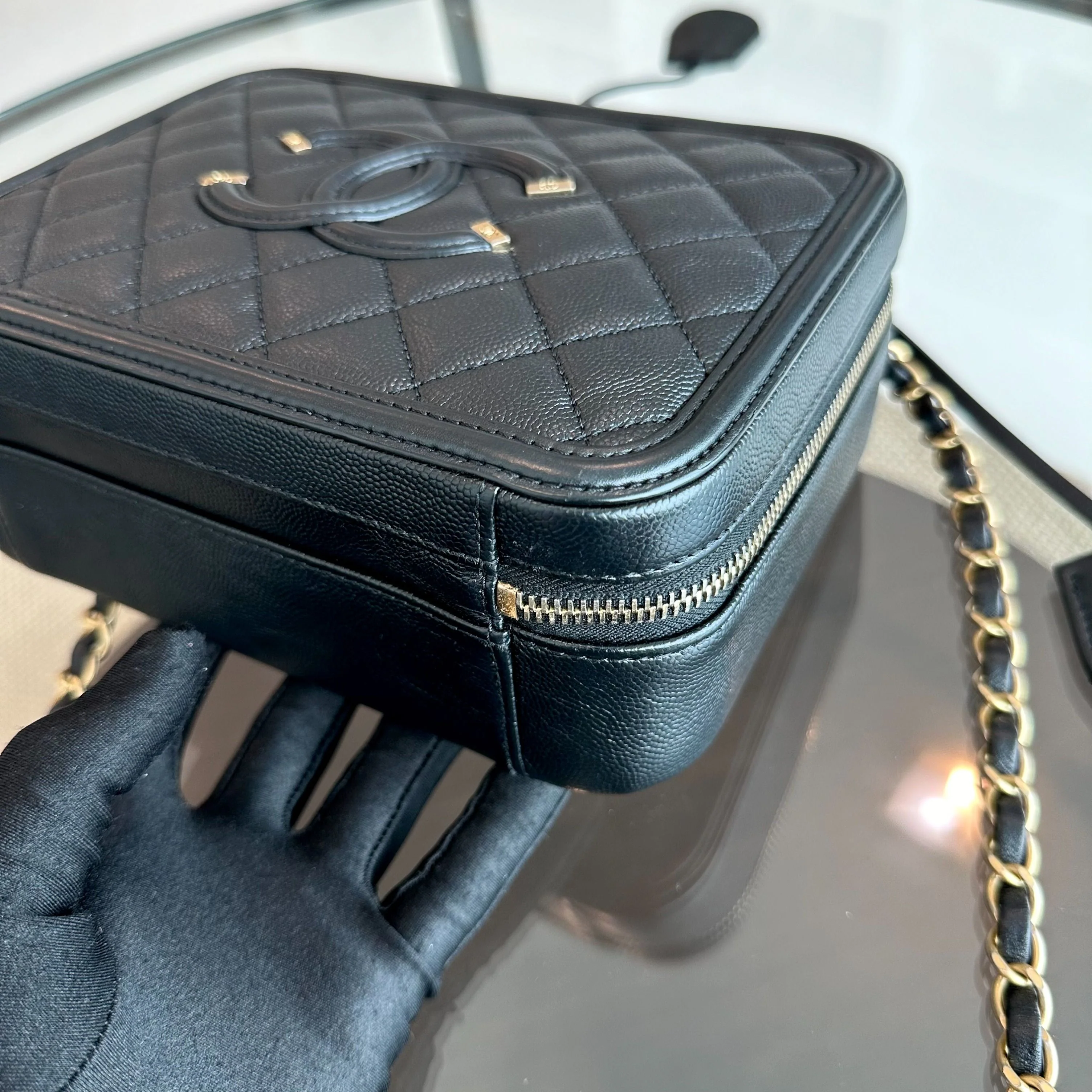 Chanel Medium Vanity Case Caviar Black Black GHW No 26 - Best Luxury Designers