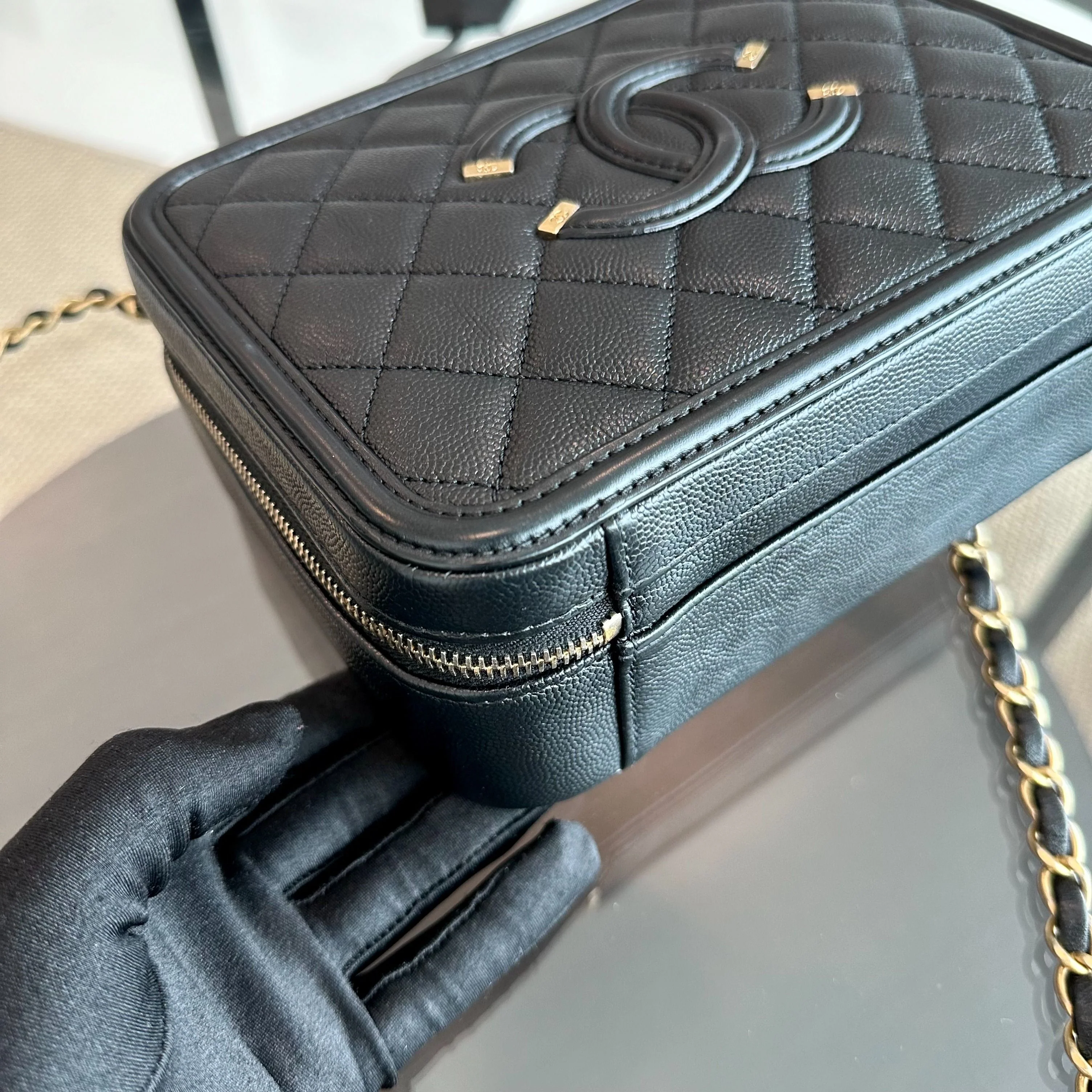 Chanel Medium Vanity Case Caviar Black Black GHW No 26 - Best Luxury Designers