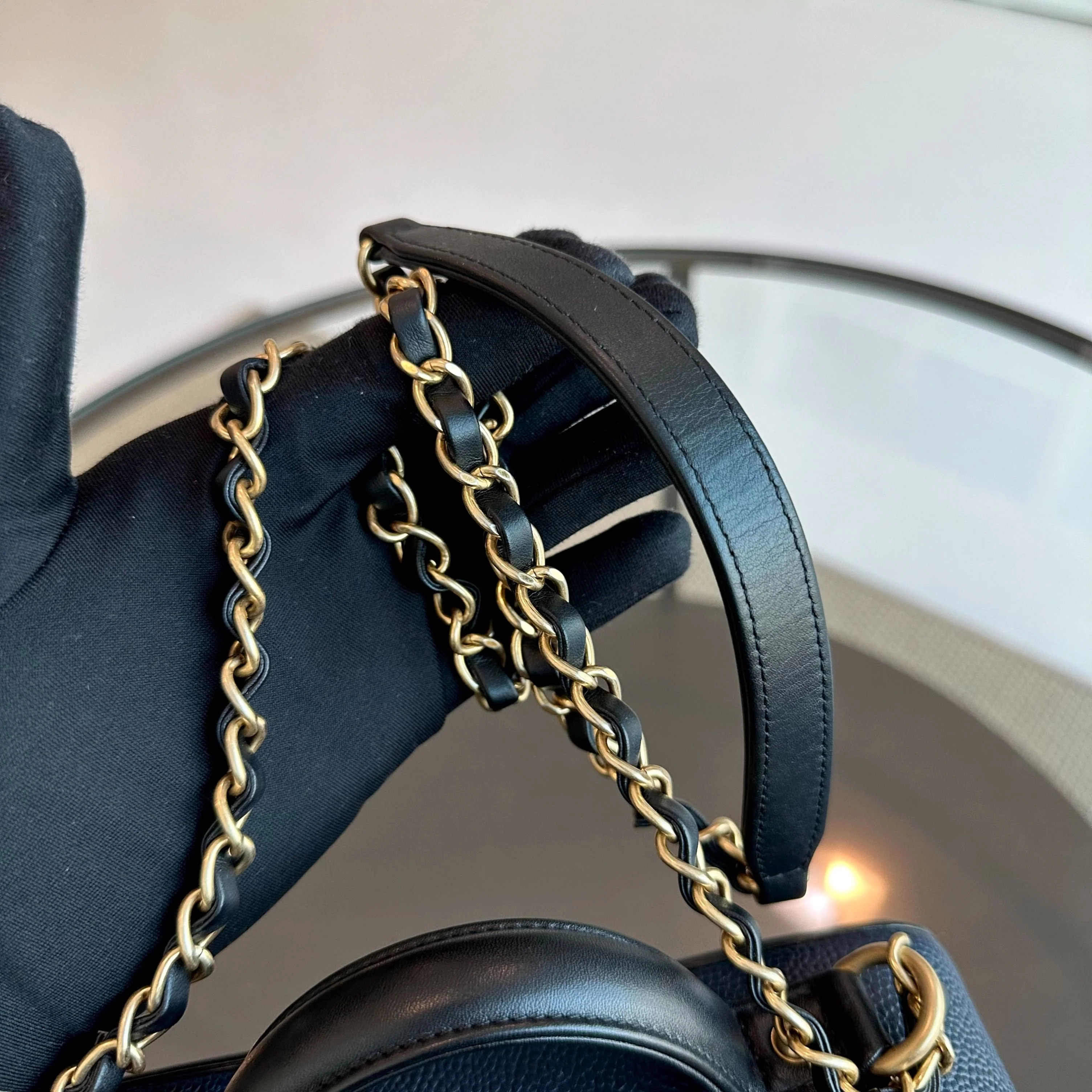 Chanel Medium Vanity Case Caviar Dark Blue GHW No 24 - Best Luxury Designers