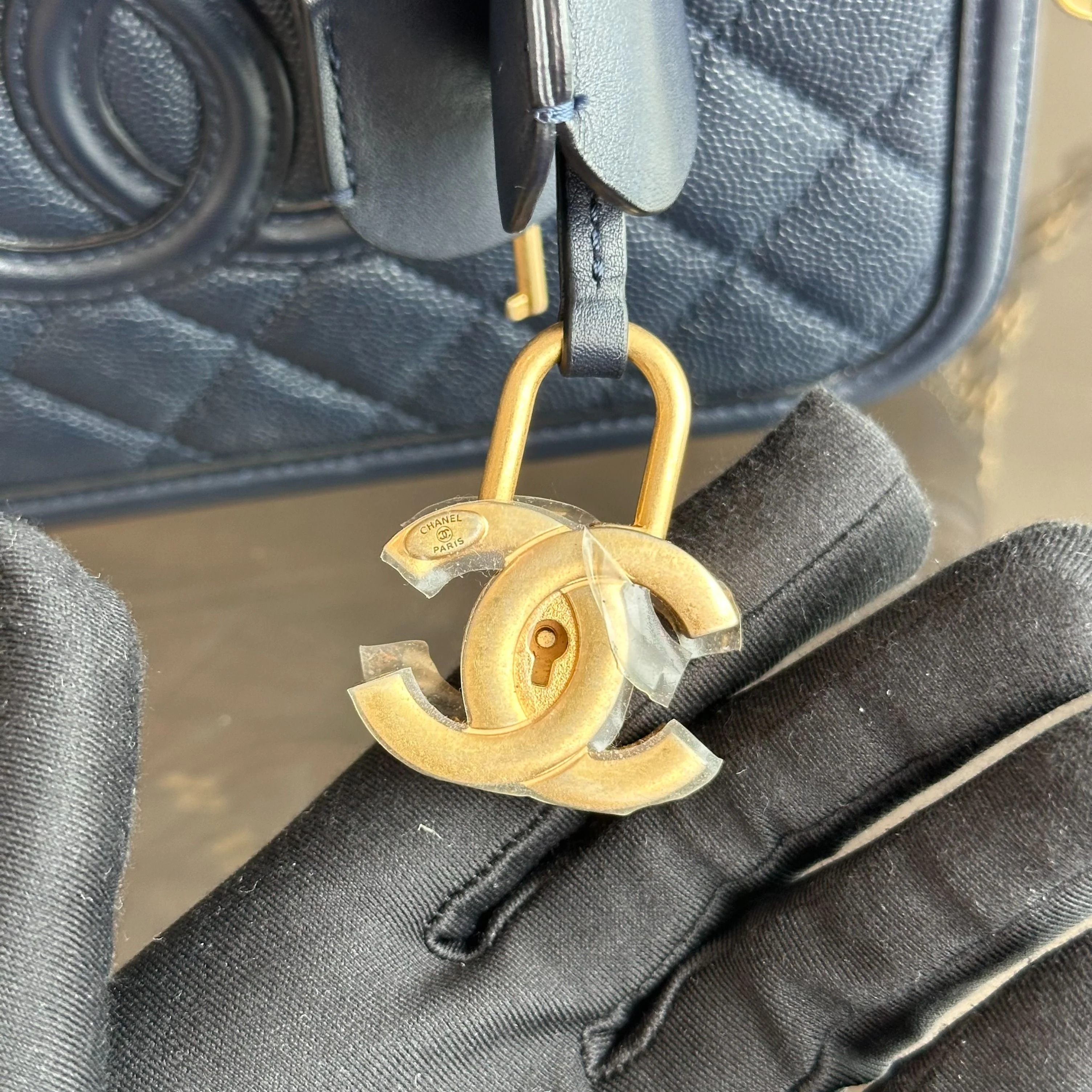 Chanel Medium Vanity Case Caviar Dark Blue GHW No 26 - Best Luxury Designers