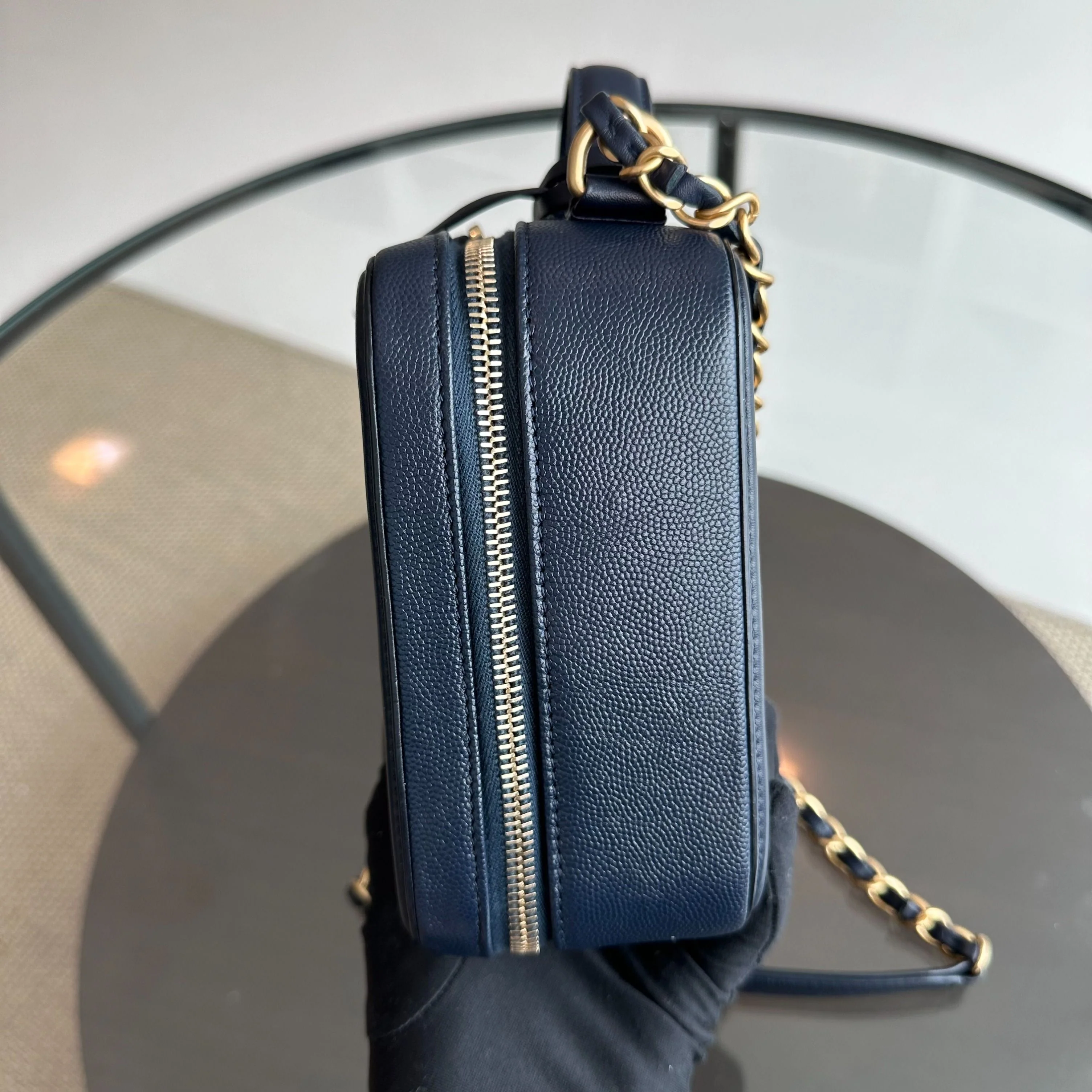 Chanel Medium Vanity Case Caviar Dark Blue GHW No 26 - Best Luxury Designers
