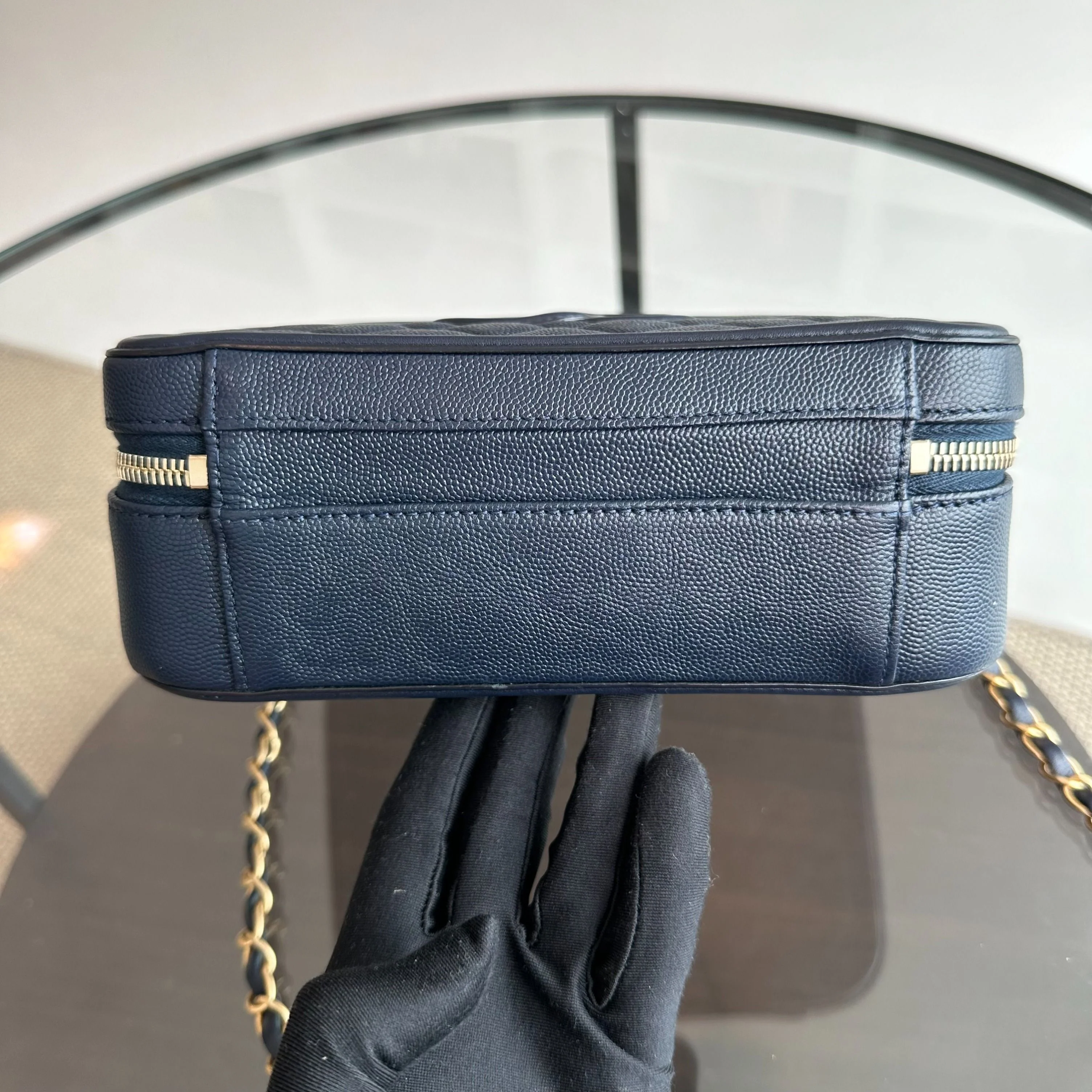 Chanel Medium Vanity Case Caviar Dark Blue GHW No 26 - Best Luxury Designers