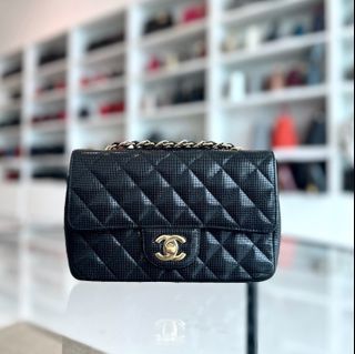 Chanel Mini Rectangular Classic Flap Pixel Effect Calfskin Cruise 2016 Black GHW No 21 - Best Luxury Designers