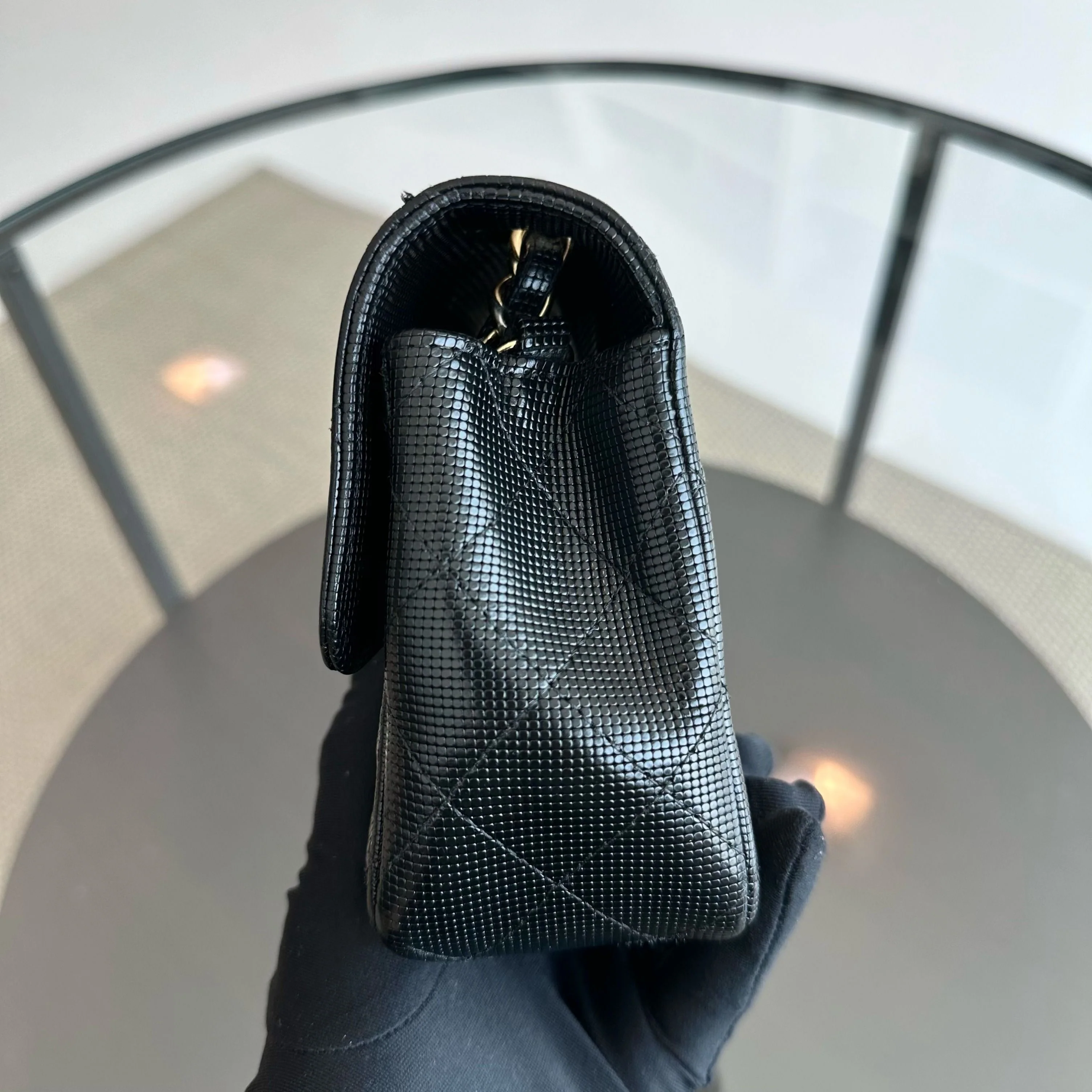 Chanel Mini Rectangular Classic Flap Pixel Effect Calfskin Cruise 2016 Black GHW No 21 - Best Luxury Designers