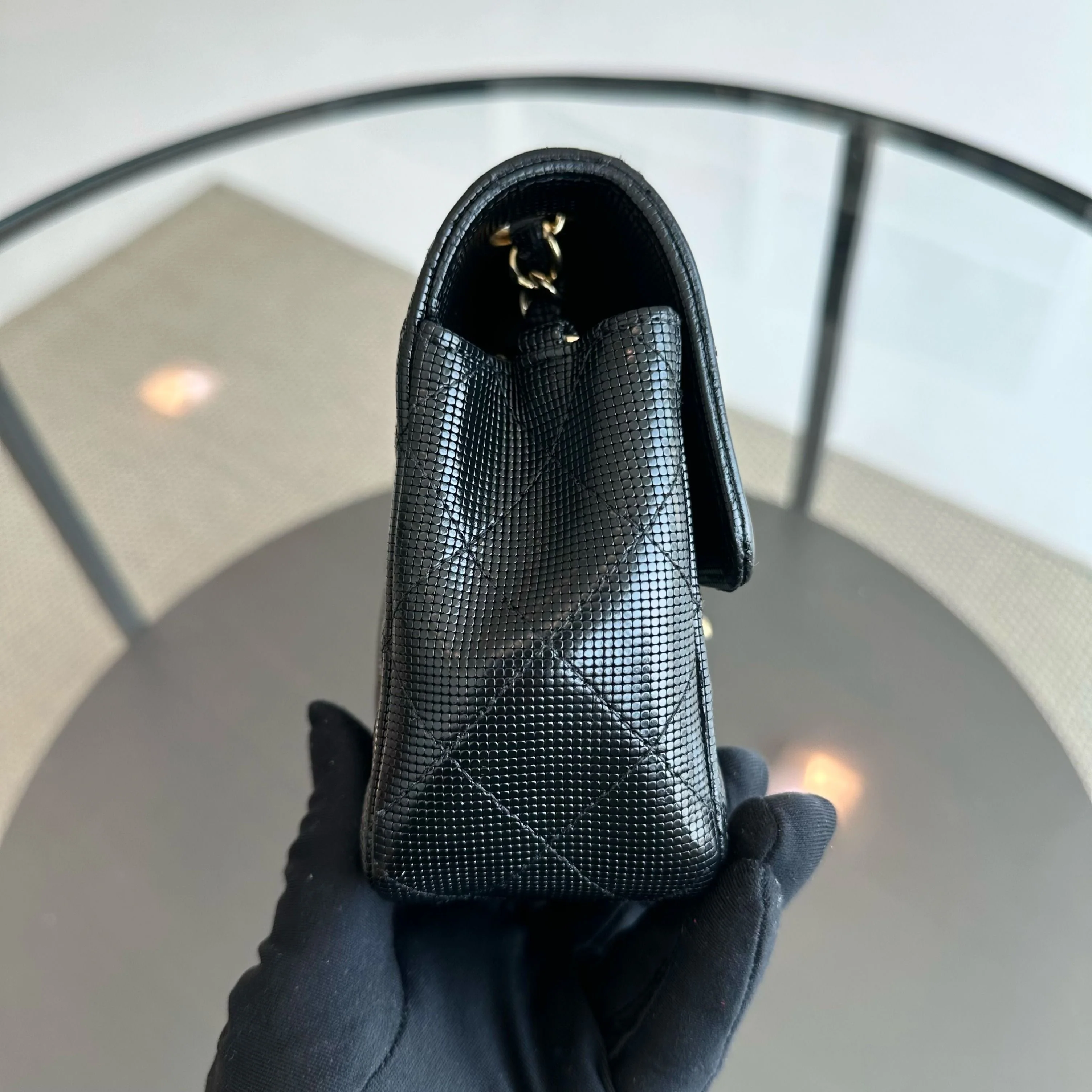 Chanel Mini Rectangular Classic Flap Pixel Effect Calfskin Cruise 2016 Black GHW No 21 - Best Luxury Designers