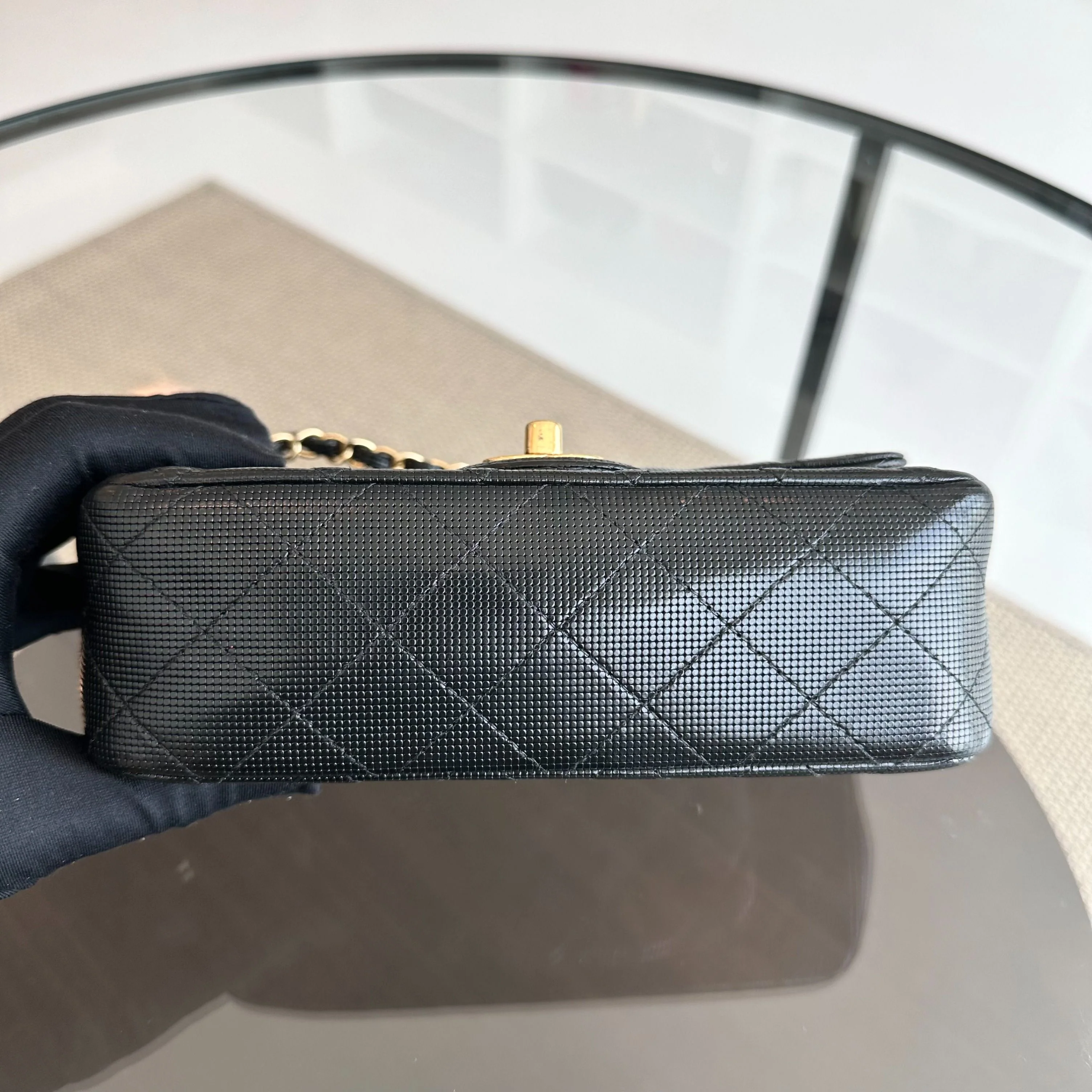 Chanel Mini Rectangular Classic Flap Pixel Effect Calfskin Cruise 2016 Black GHW No 21 - Best Luxury Designers