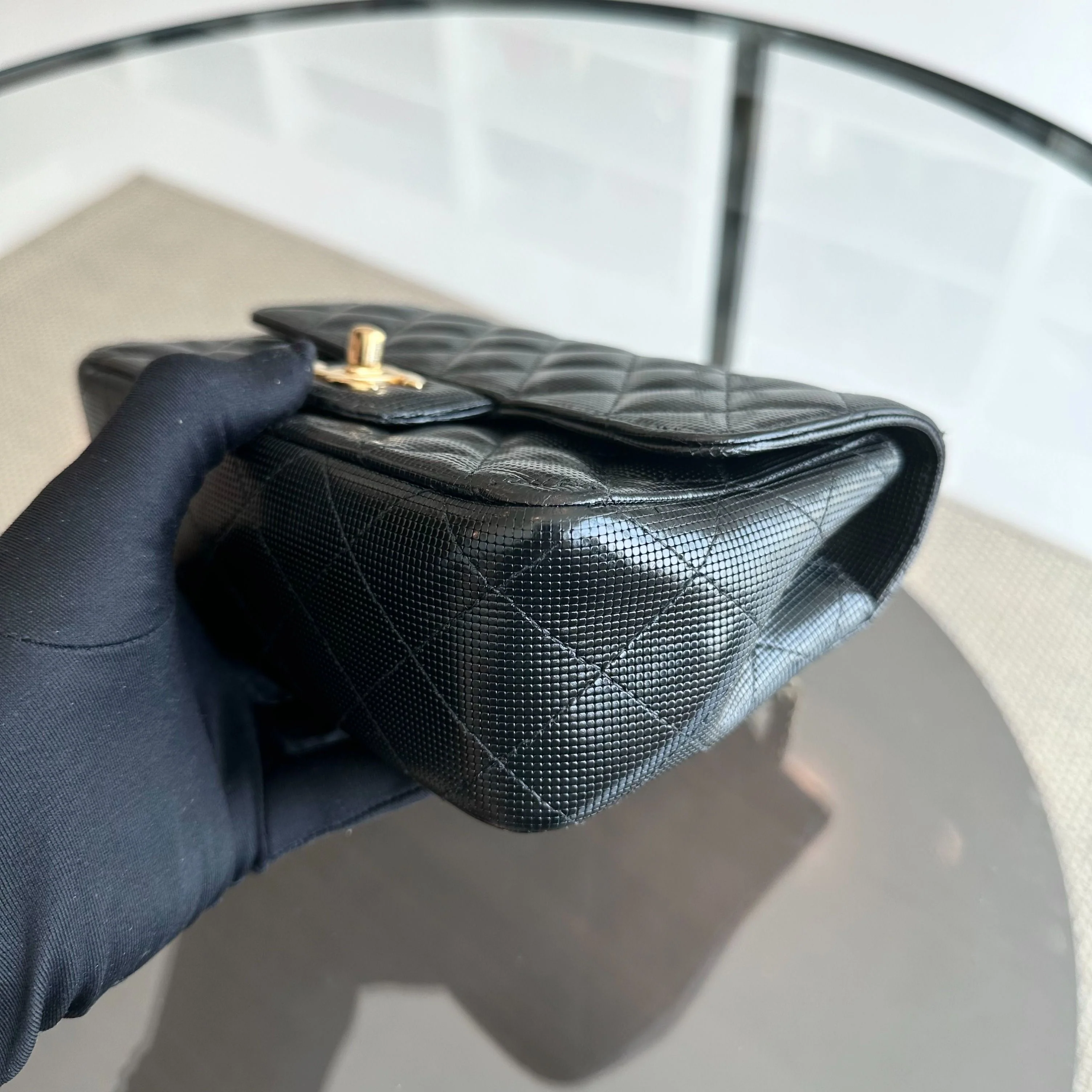 Chanel Mini Rectangular Classic Flap Pixel Effect Calfskin Cruise 2016 Black GHW No 21 - Best Luxury Designers