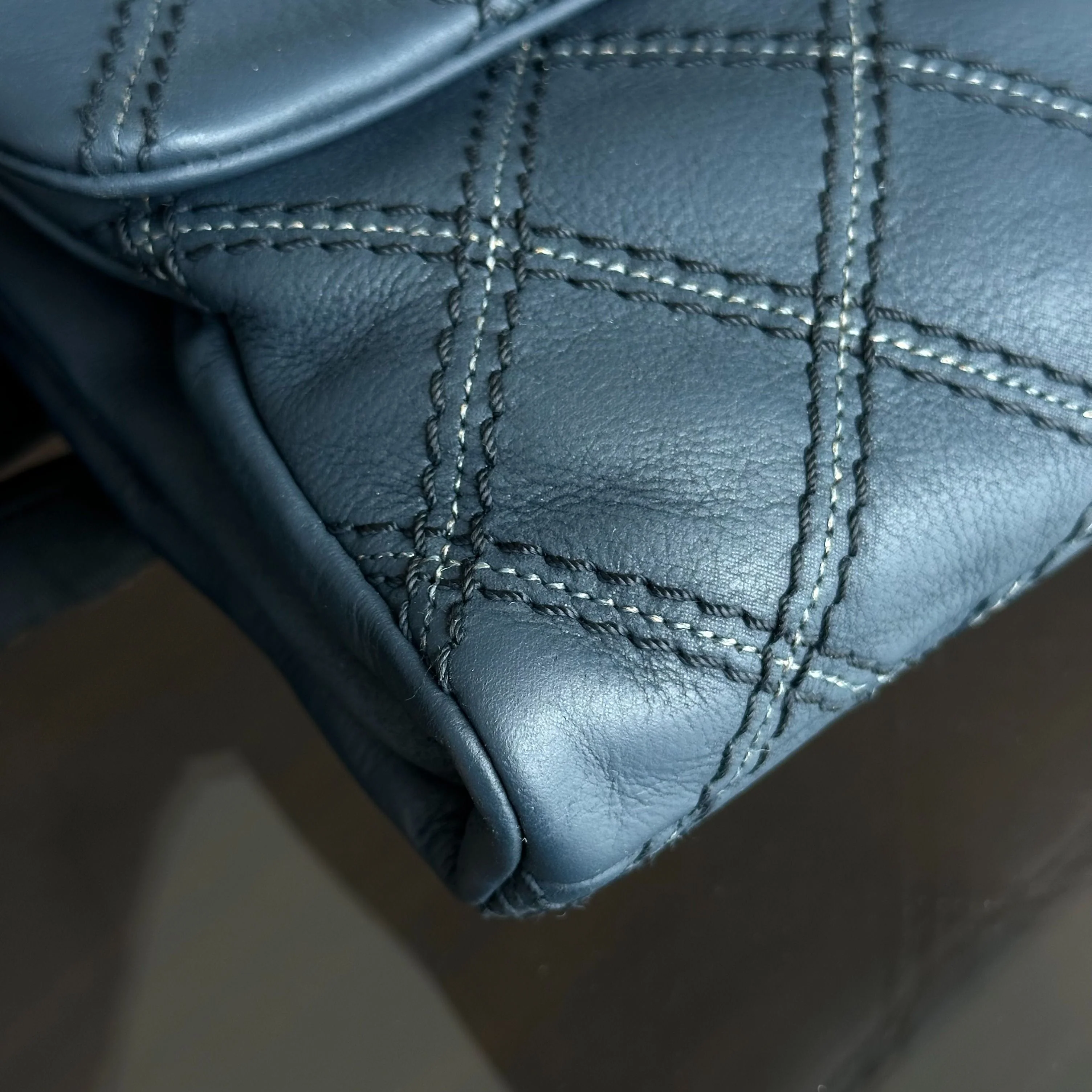 Chanel Seasonal Flap Iridescent Stitch Quilted Leather Bag Navy Blue GHW No 19 - Best Luxury Designers