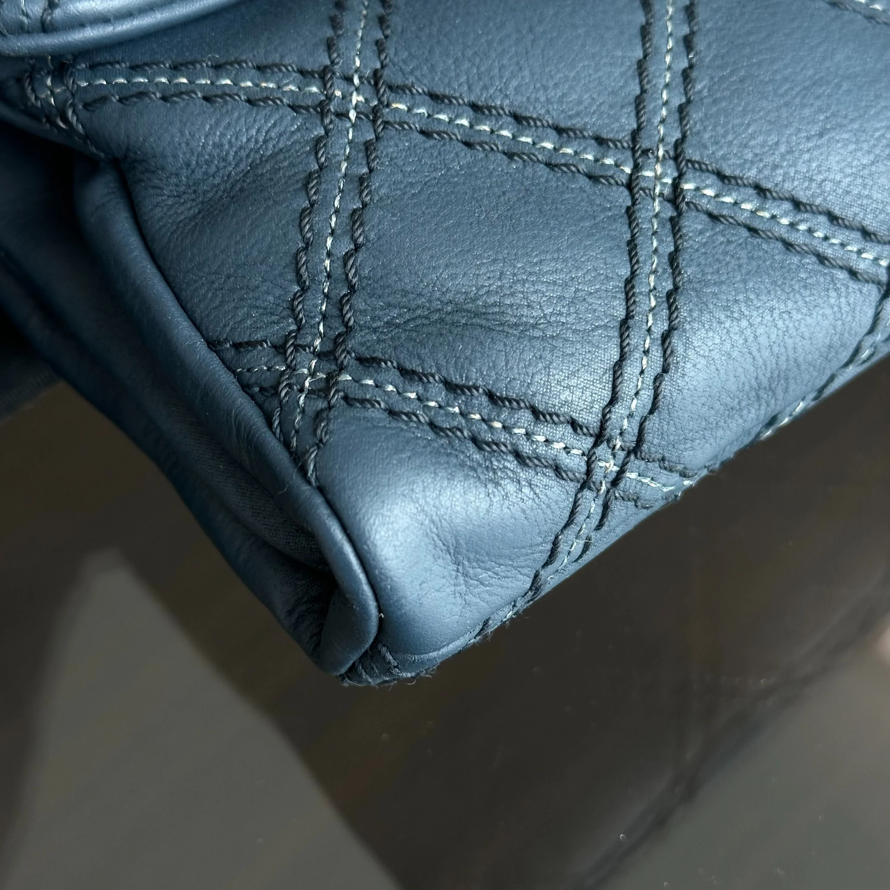 Chanel Seasonal Flap Iridescent Stitch Quilted Leather Bag Navy Blue GHW No 19 - Best Luxury Designers