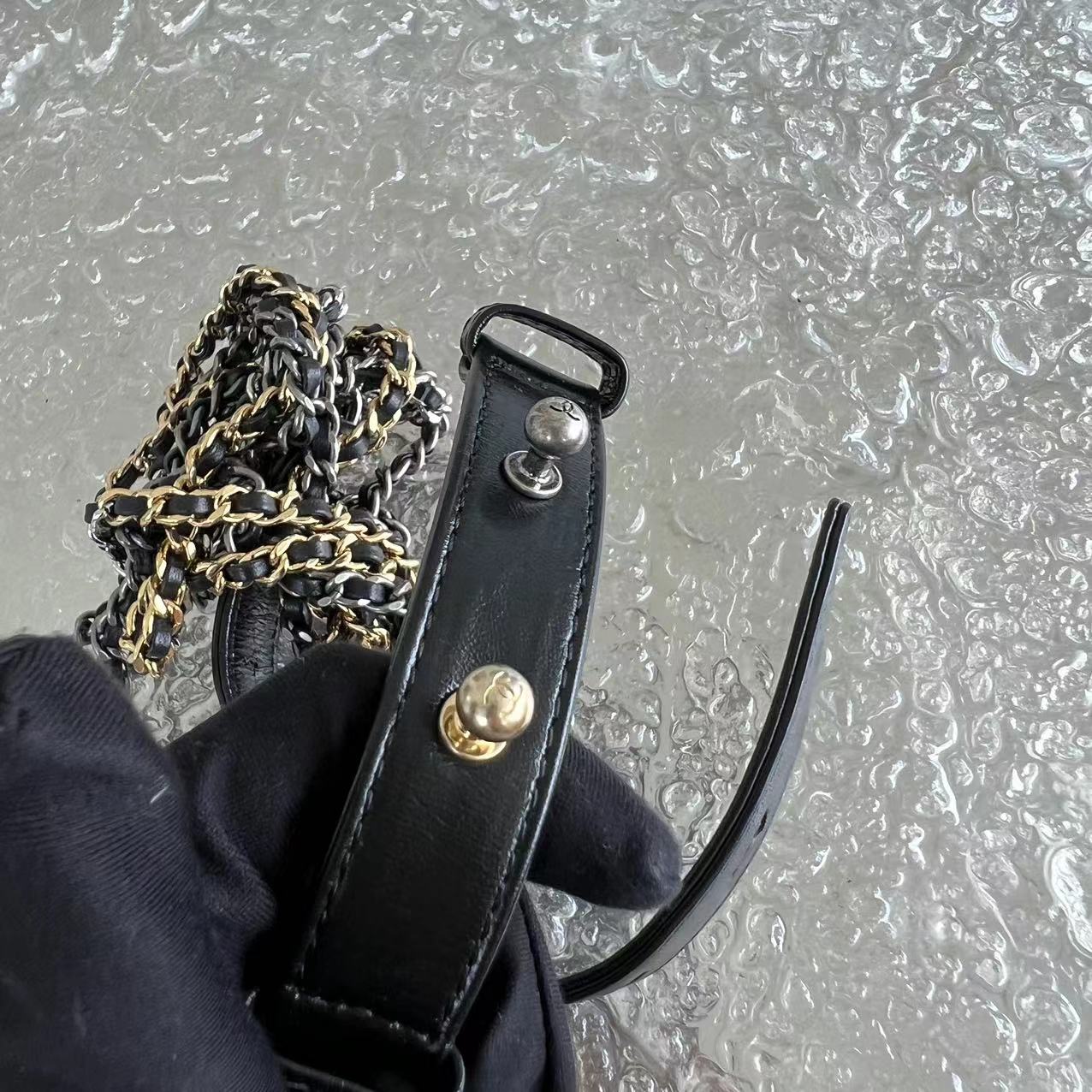 Chanel Small Gabrielle Chevron Calfskin Black Golden Hardware Series 27 - Best Luxury Designers