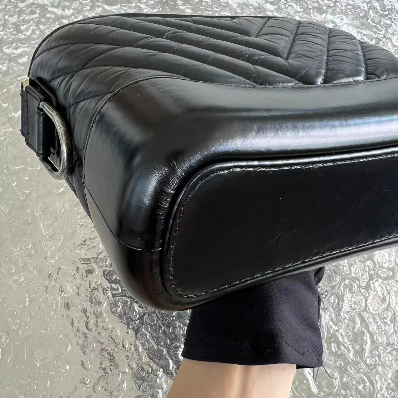 Chanel Small Gabrielle Chevron Calfskin Black Golden Hardware Series 27 - Best Luxury Designers