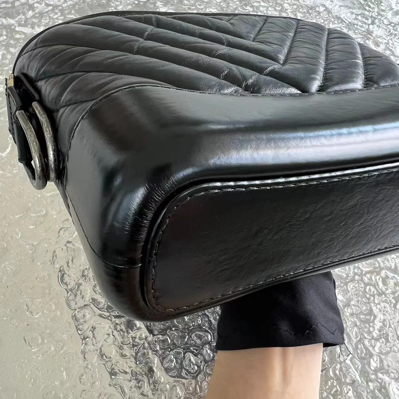 Chanel Small Gabrielle Chevron Calfskin Black Golden Hardware Series 27 - Best Luxury Designers