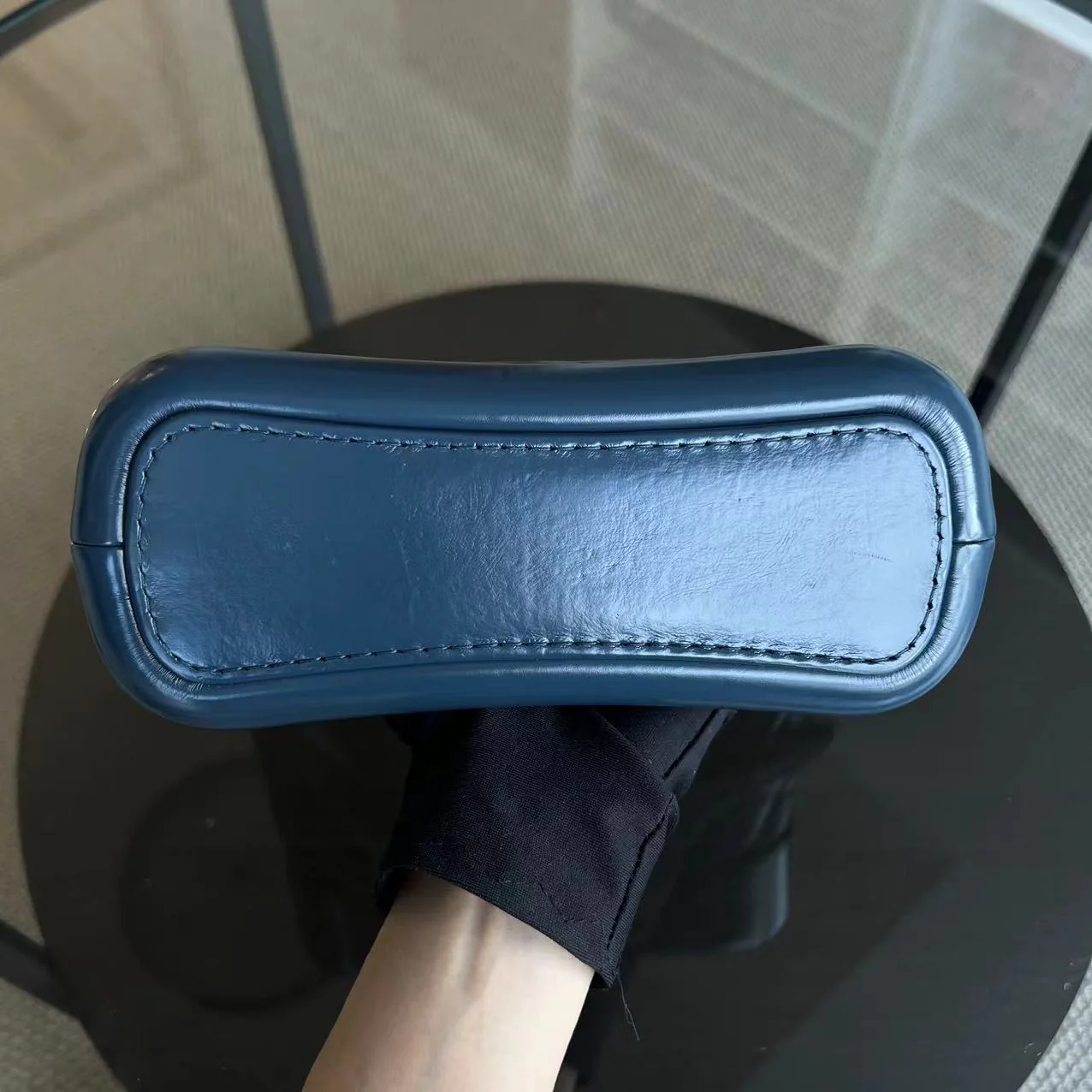 Chanel Small Gabrielle Hobo Chevron Calfskin Blue Two-Tone Hardware No 26 - Best Luxury Designers