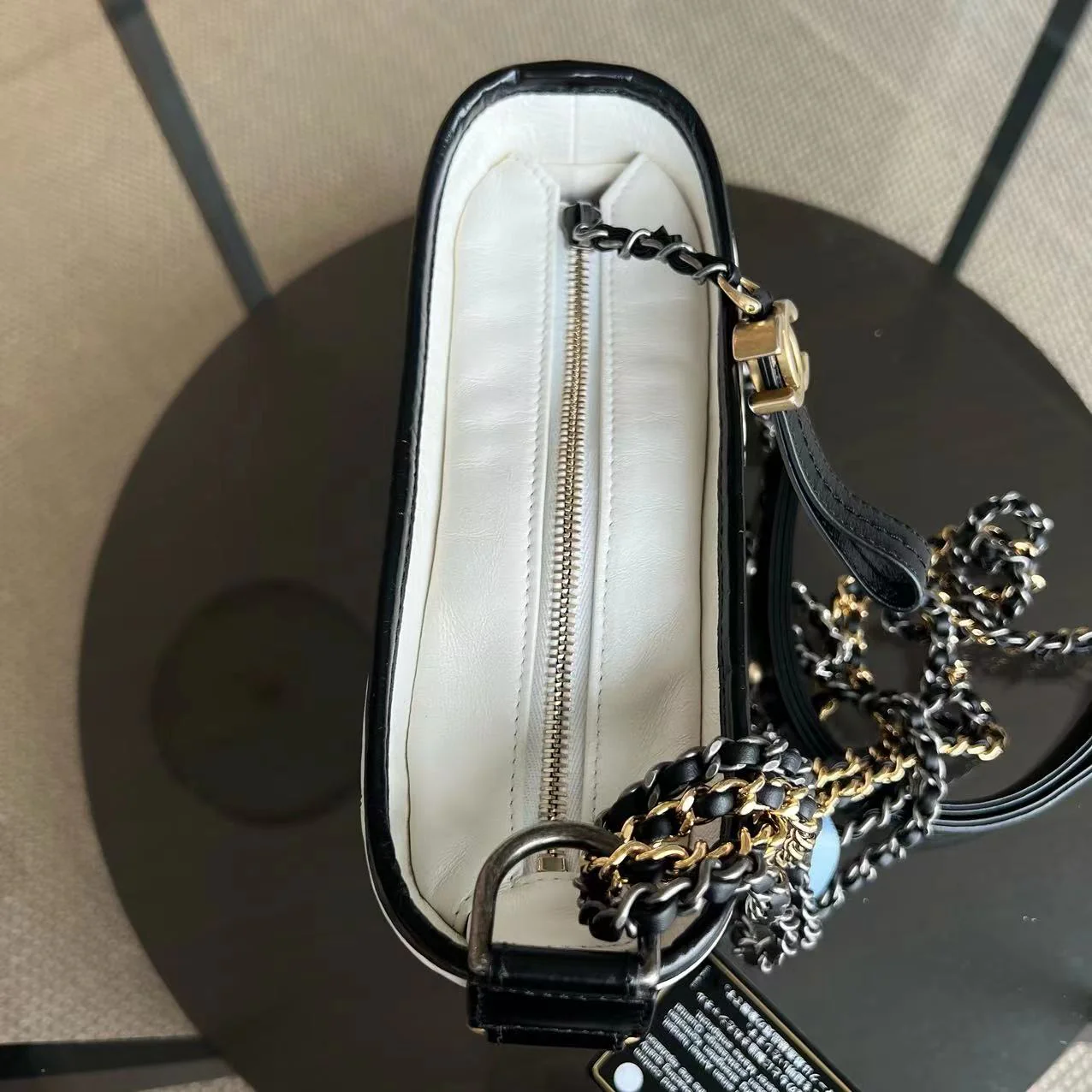 Chanel Small Gabrielle Hobo Quilted Calfskin Black White Two-tone Hardware - Best Luxury Designers