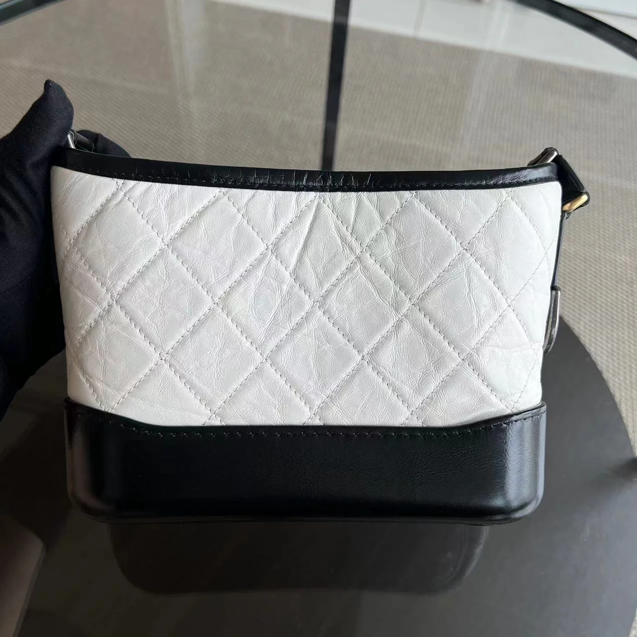 Chanel Small Gabrielle Hobo Quilted Calfskin Black White Two-tone Hardware - Best Luxury Designers