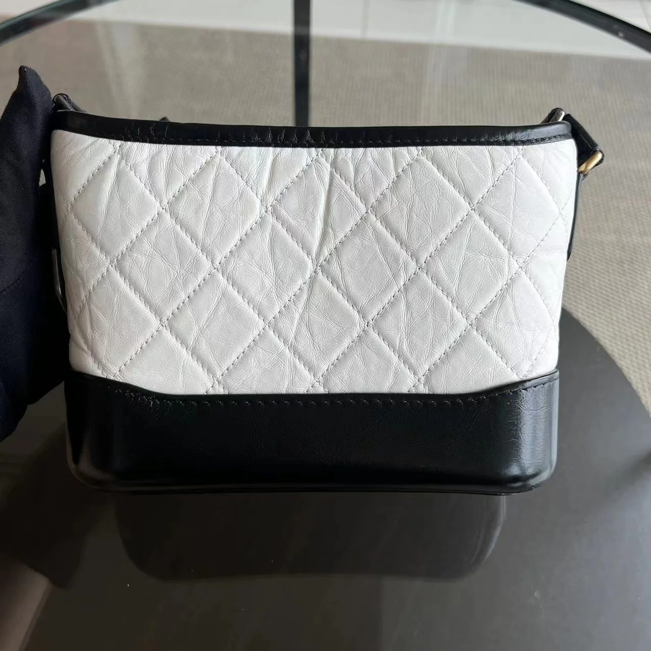 Chanel Small Gabrielle Hobo Quilted Calfskin Black White Two-tone Hardware - Best Luxury Designers
