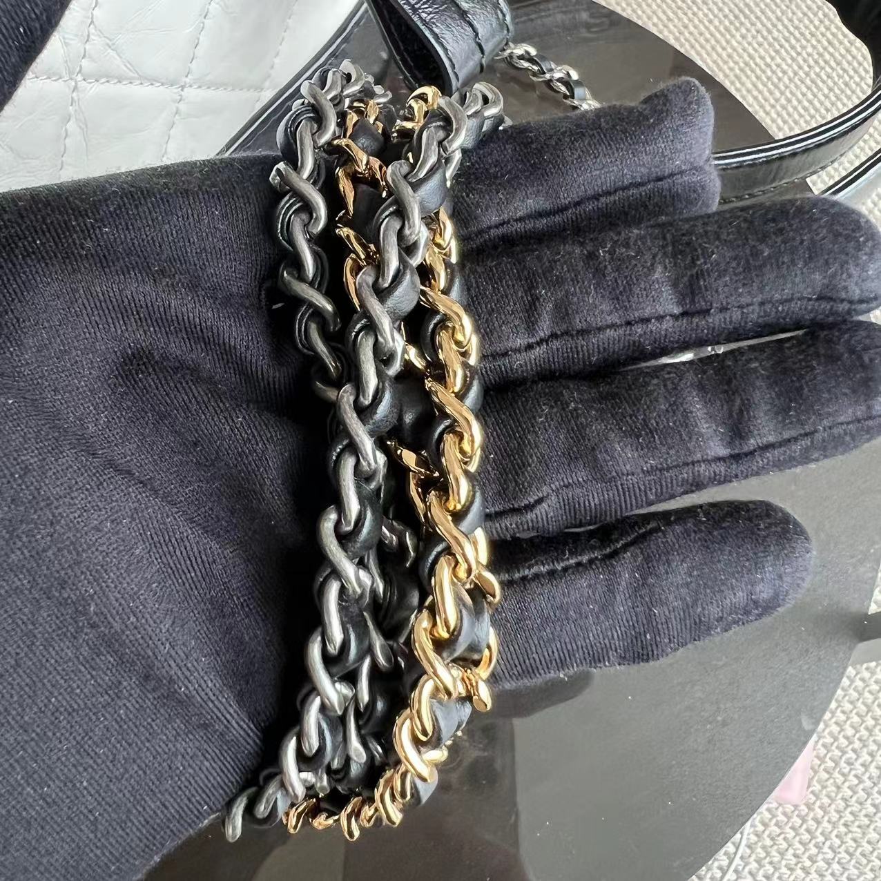 Chanel Small Gabrielle Hobo Quilted Calfskin Black White Two-tone Hardware - Best Luxury Designers