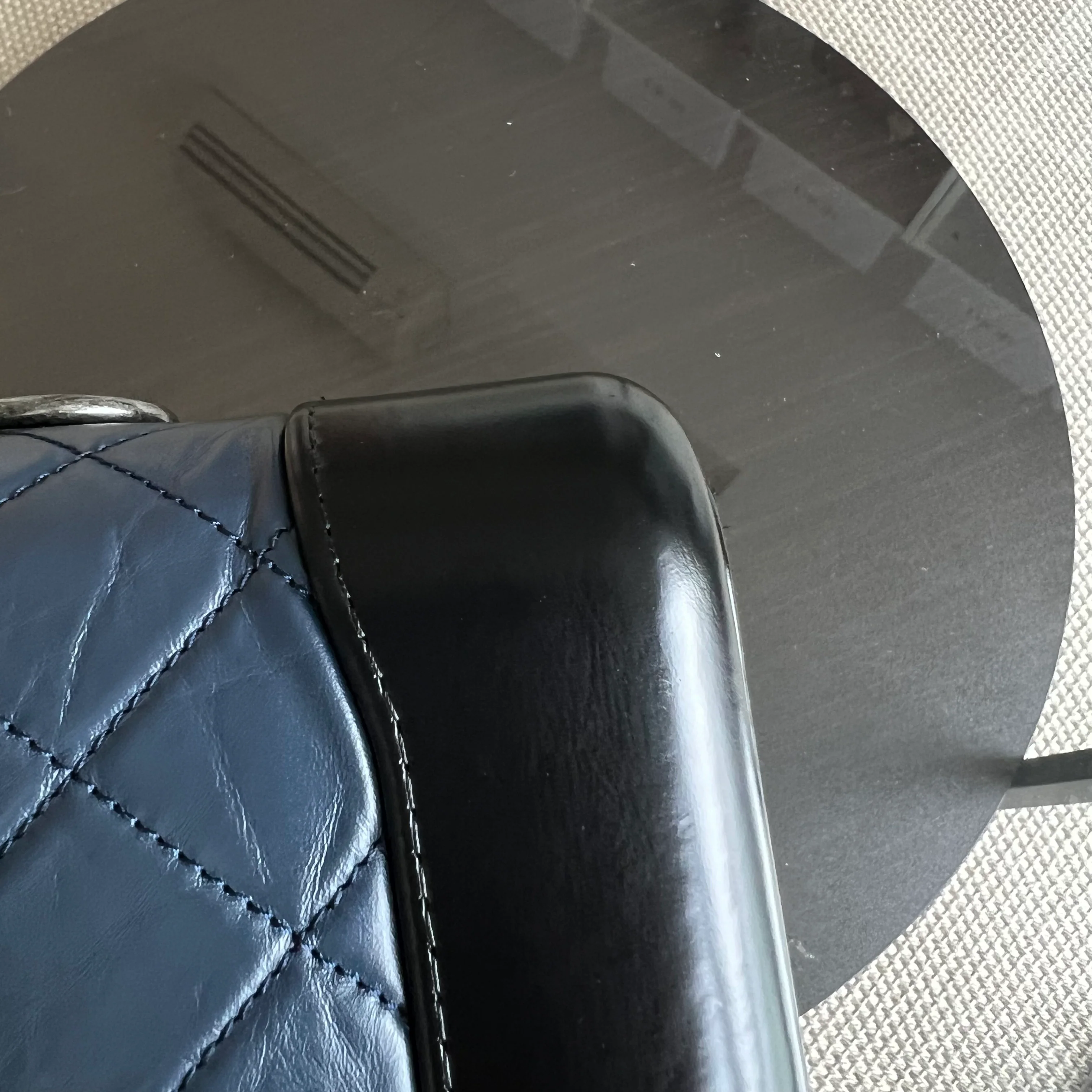 Chanel Small Gabrielle Hobo Quilted Calfskin Dark Blue Black Two-Tone Hardware - Best Luxury Designers