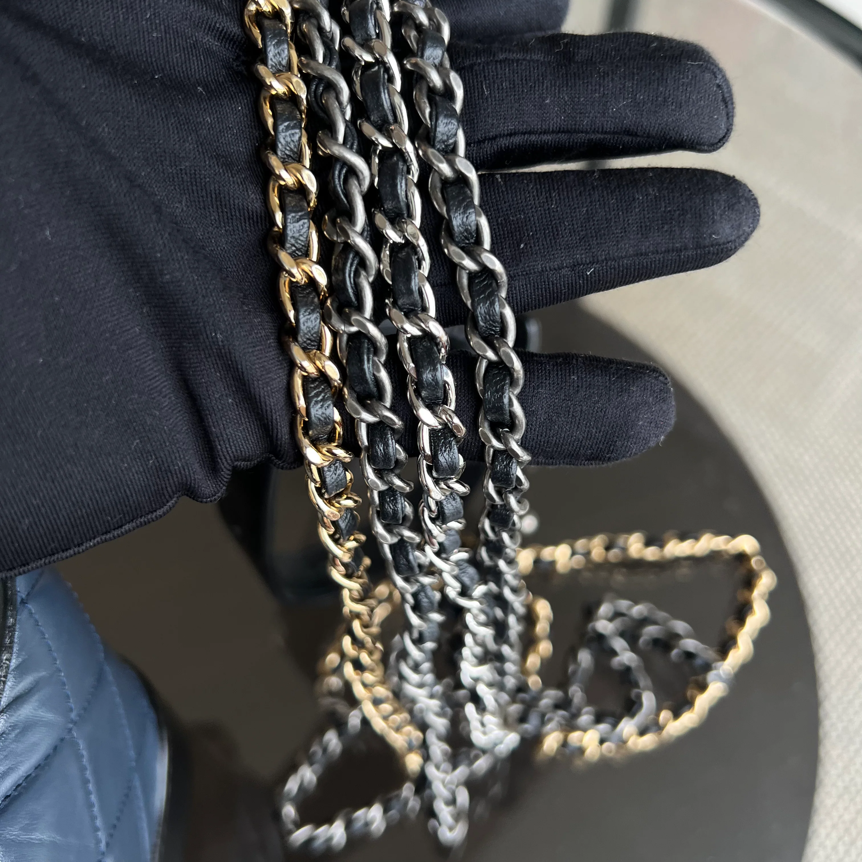 Chanel Small Gabrielle Hobo Quilted Calfskin Dark Blue Black Two-Tone Hardware - Best Luxury Designers