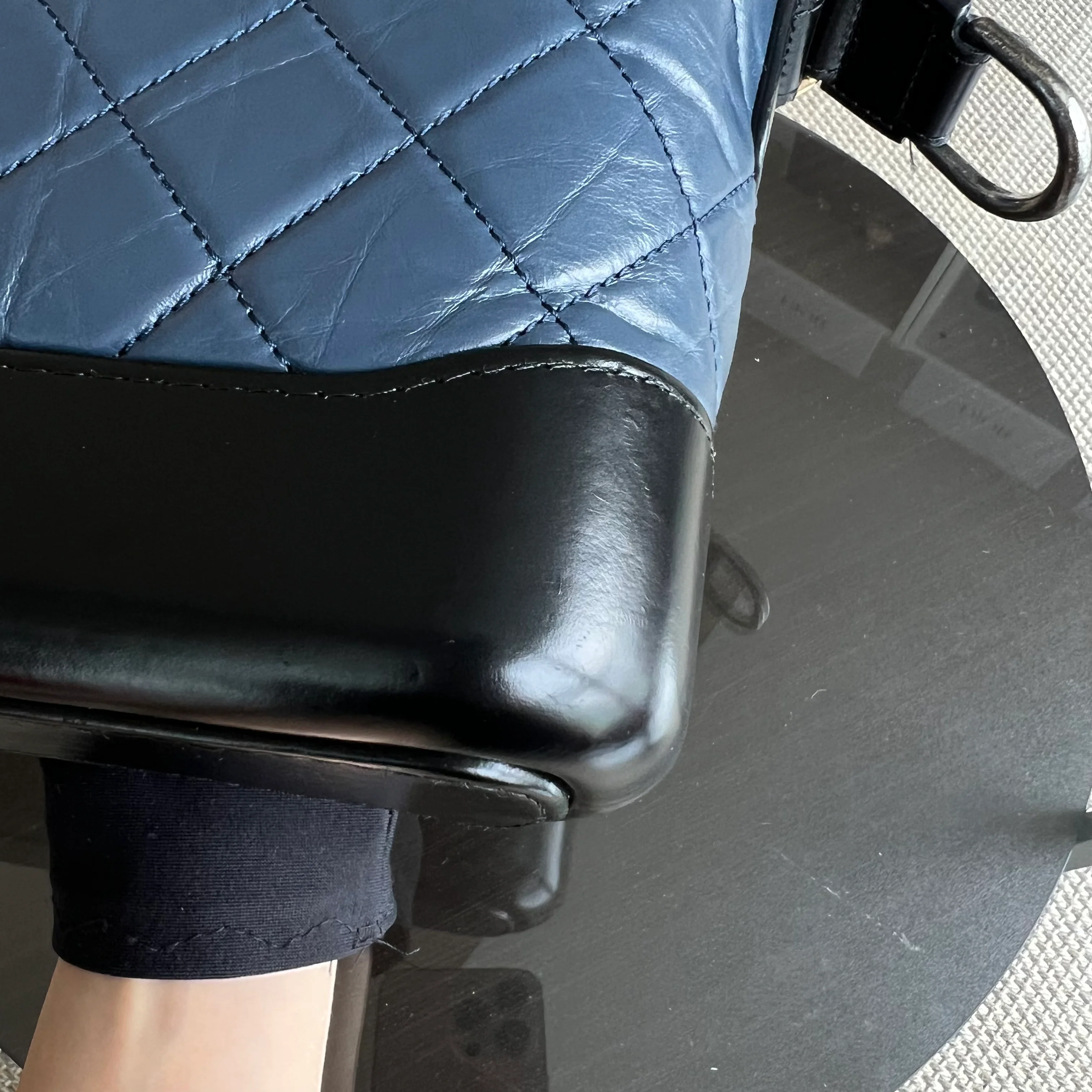 Chanel Small Gabrielle Hobo Quilted Calfskin Dark Blue Black Two-Tone Hardware - Best Luxury Designers