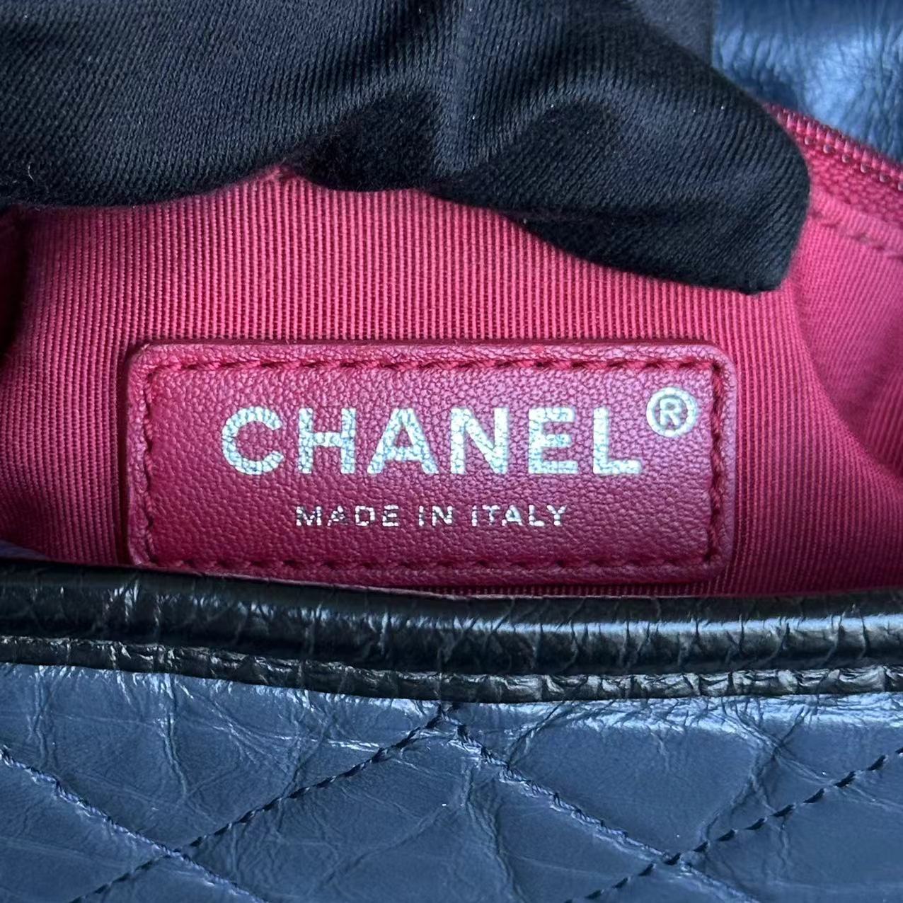 Chanel Small Gabrielle Hobo Quilted Calfskin Dark Blue Black Two-Tone Hardware No 26 - Best Luxury Designers