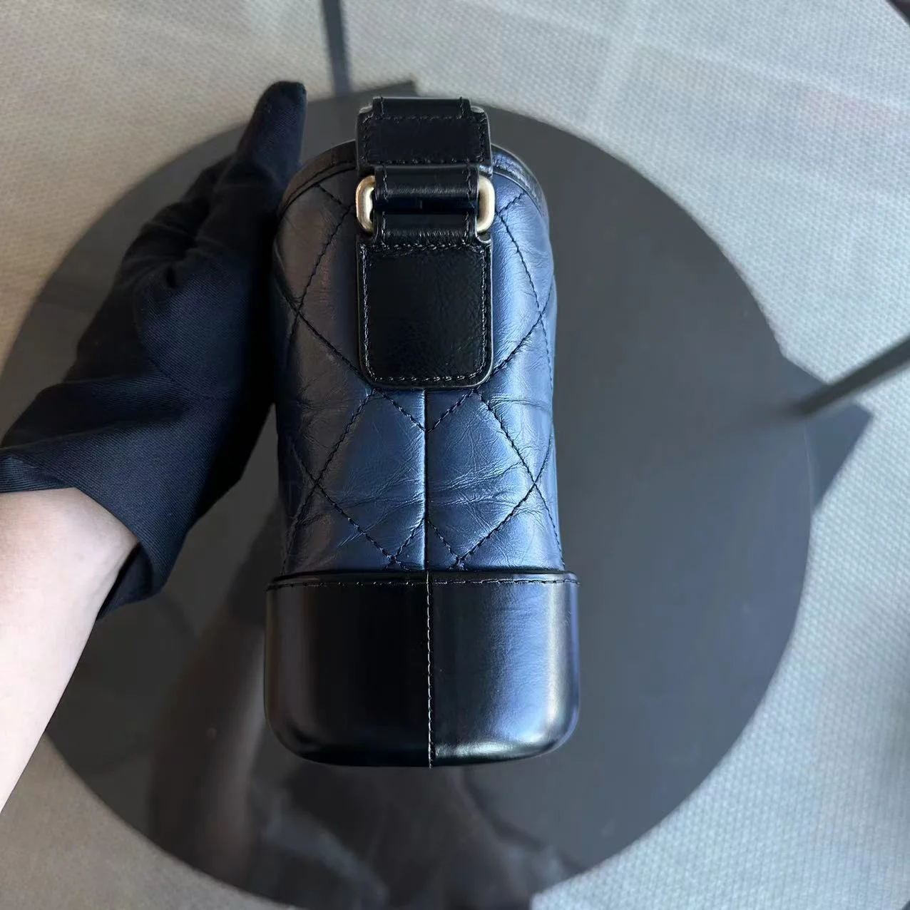 Chanel Small Gabrielle Hobo Quilted Calfskin Dark Blue Black Two-Tone Hardware No 26 - Best Luxury Designers