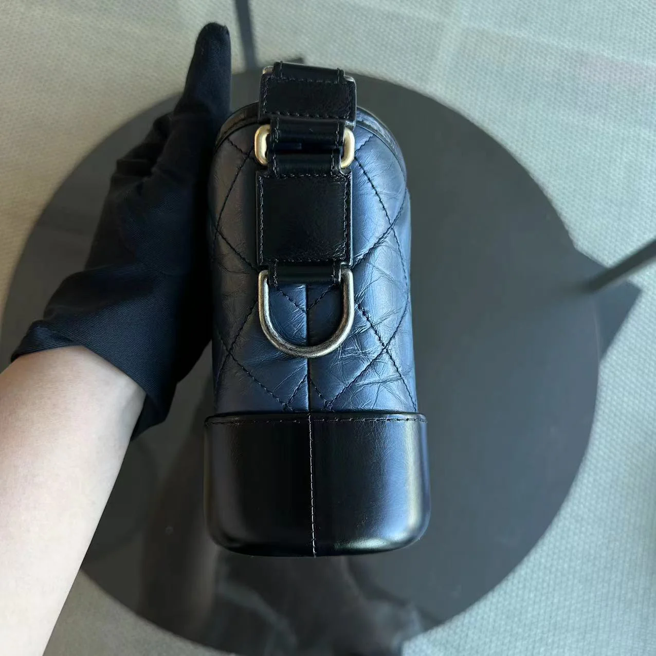 Chanel Small Gabrielle Hobo Quilted Calfskin Dark Blue Black Two-Tone Hardware No 26 - Best Luxury Designers