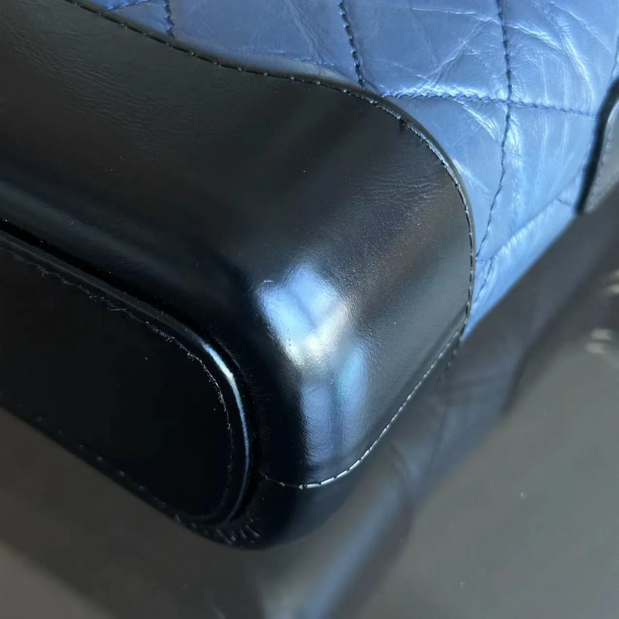 Chanel Small Gabrielle Hobo Quilted Calfskin Dark Blue Black Two-Tone Hardware No 26 - Best Luxury Designers