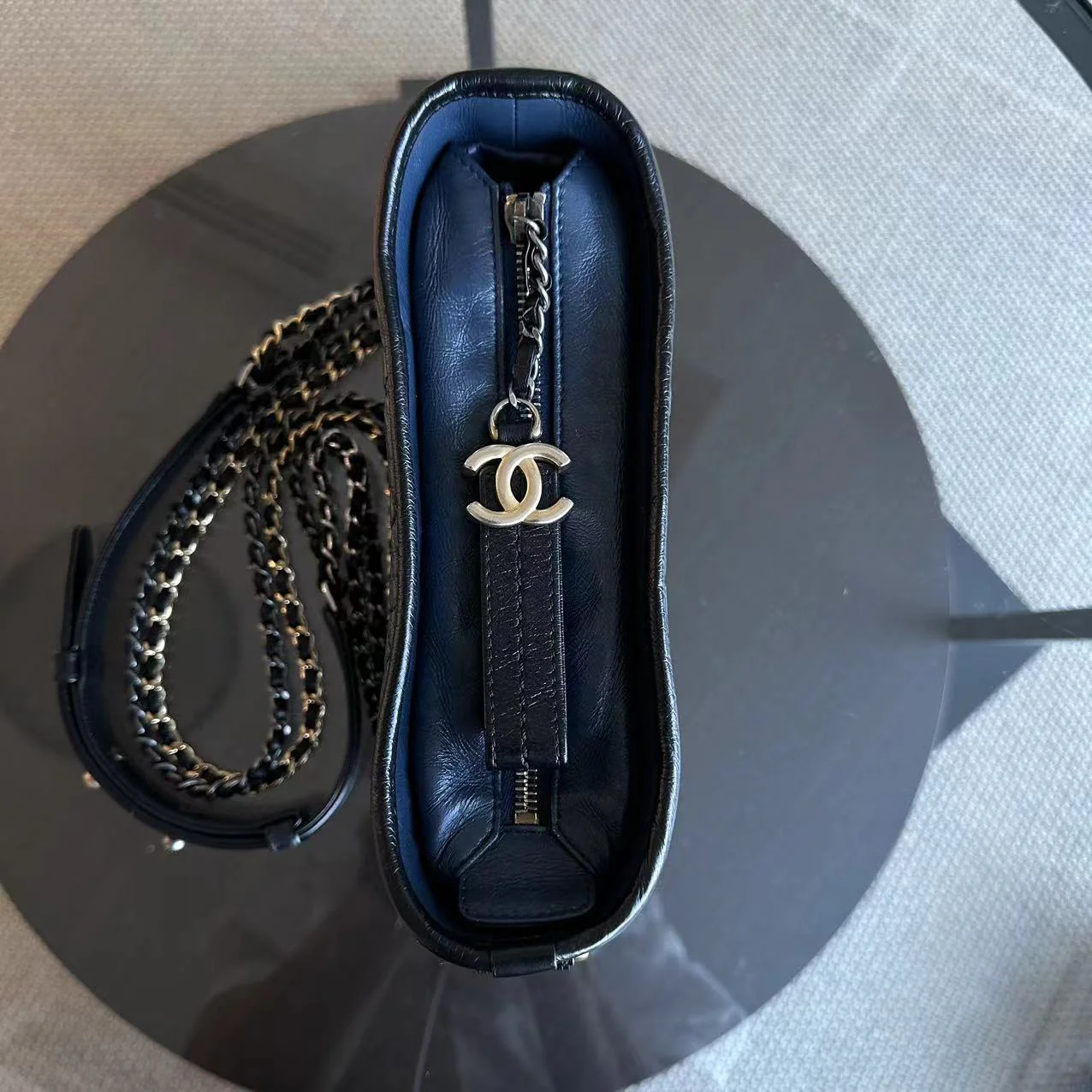 Chanel Small Gabrielle Hobo Quilted Calfskin Dark Blue Black Two-Tone Hardware No 26 - Best Luxury Designers