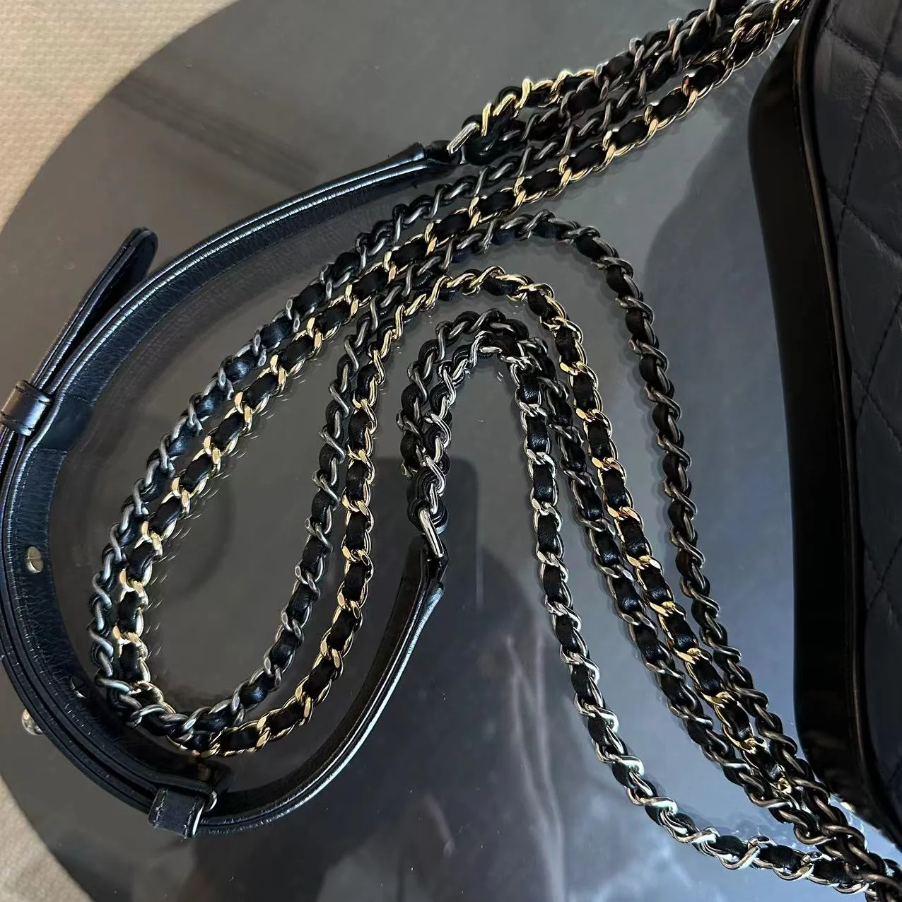 Chanel Small Gabrielle Hobo Quilted Calfskin Dark Blue Black Two-Tone Hardware No 26 - Best Luxury Designers