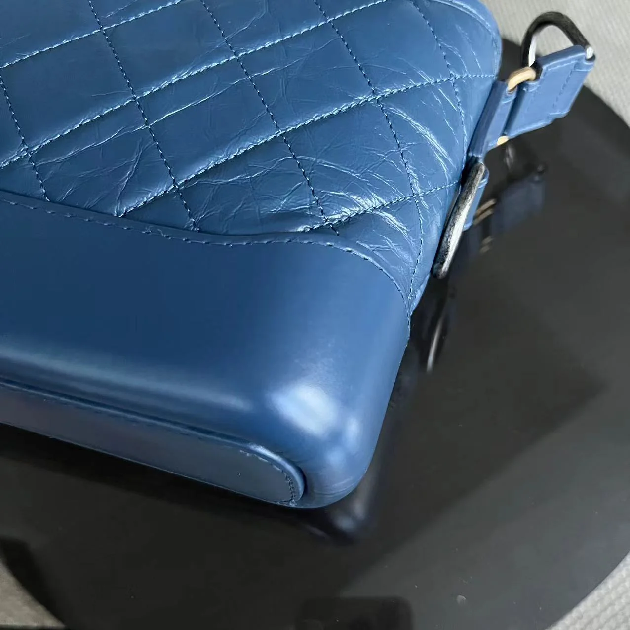 Chanel Small Gabrielle Hobo Quilted Calfskin Dark Blue Blue Two-Tone Hardware Series 24 - Best Luxury Designers