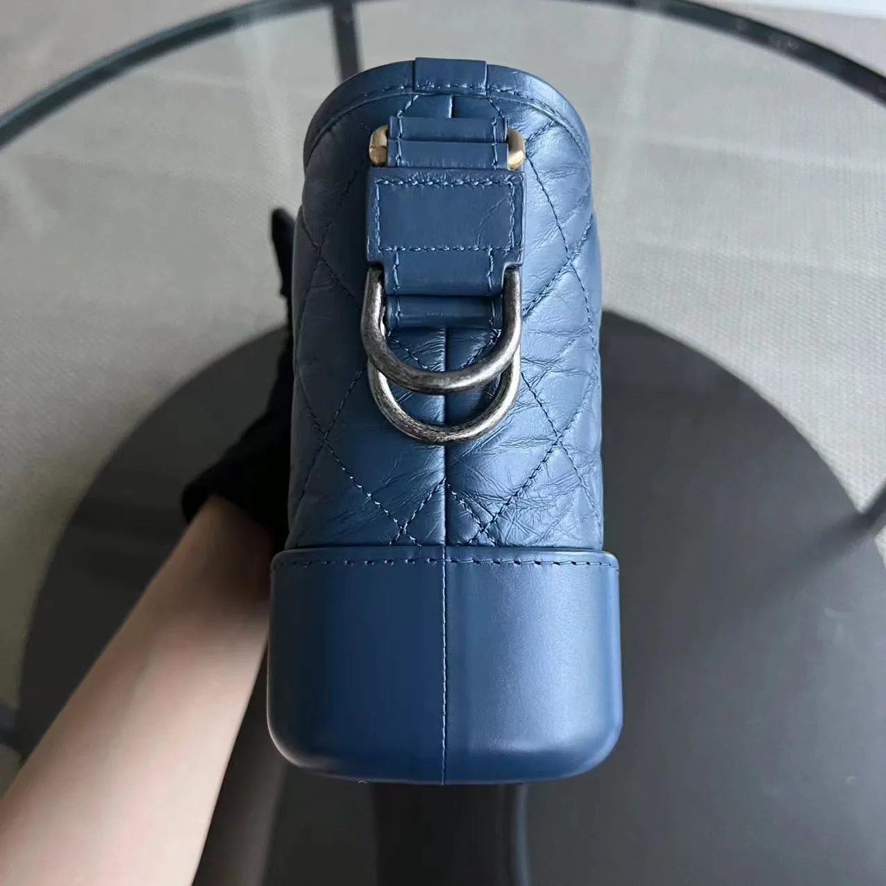 Chanel Small Gabrielle Hobo Quilted Calfskin Dark Blue Blue Two-Tone Hardware Series 24 - Best Luxury Designers