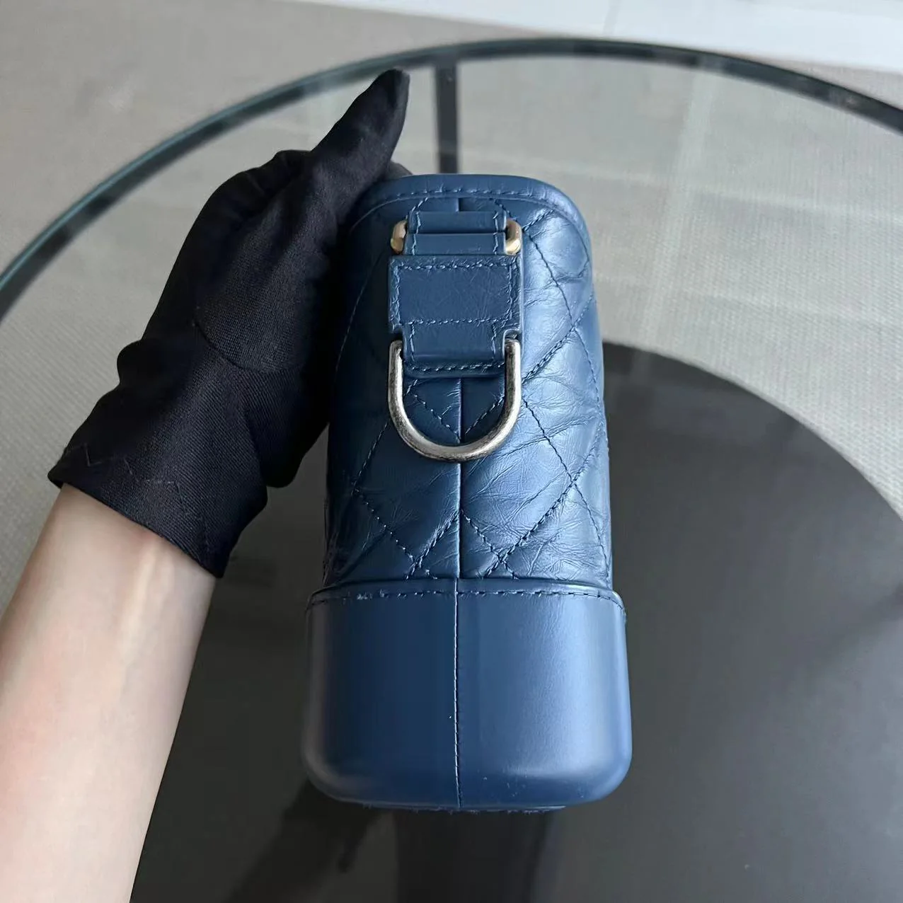 Chanel Small Gabrielle Hobo Quilted Calfskin Dark Blue Blue Two-Tone Hardware Series 24 - Best Luxury Designers