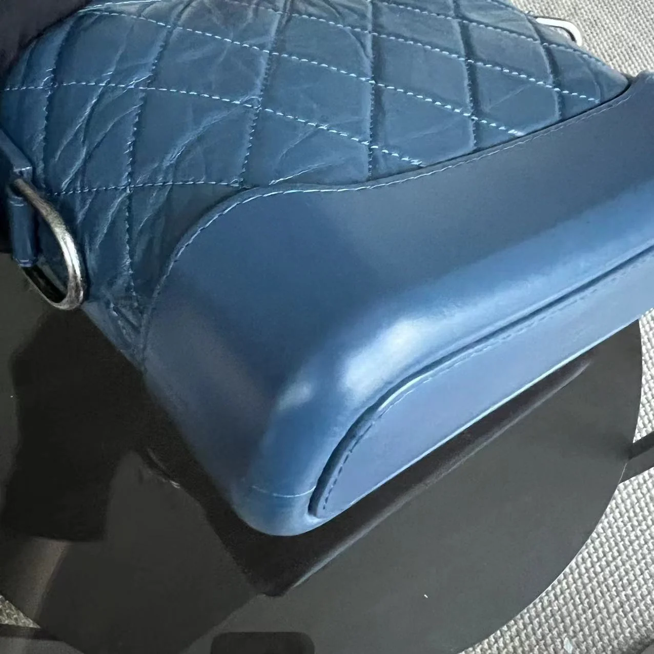 Chanel Small Gabrielle Hobo Quilted Calfskin Dark Blue Blue Two-Tone Hardware Series 24 - Best Luxury Designers