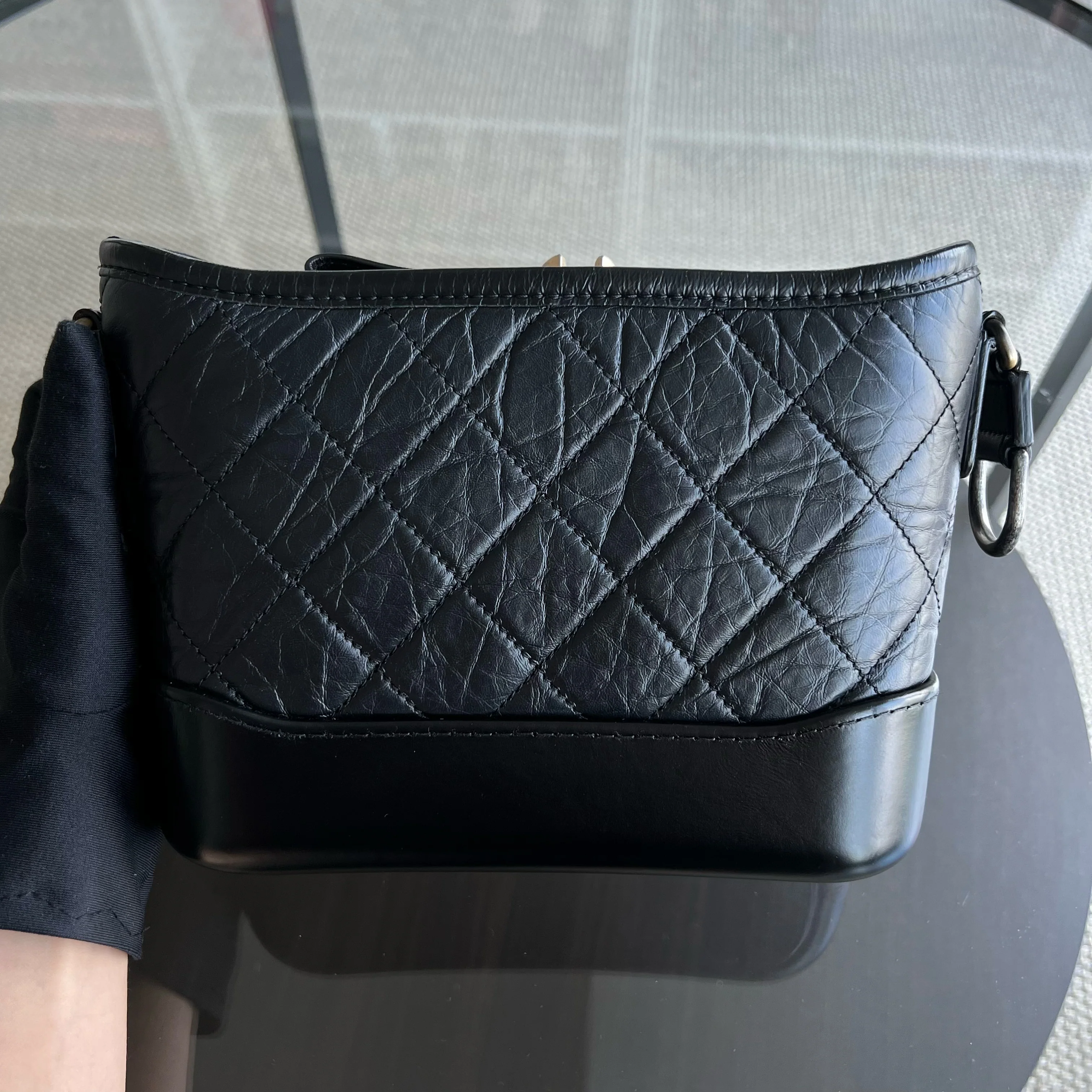 Chanel Small Gabrielle Quilted Calfskin Black Two-Tone Hardware Series 24 - Best Luxury Designers