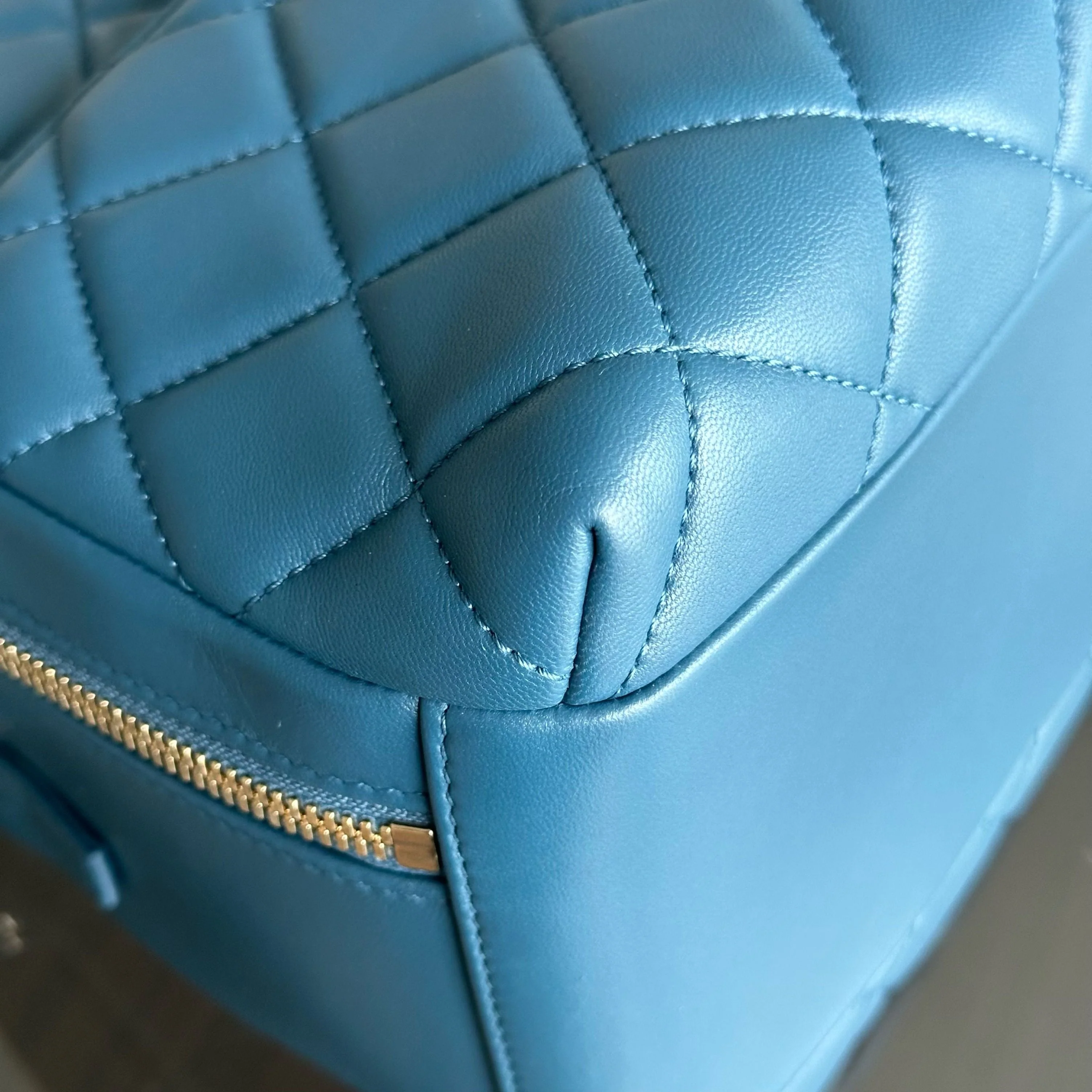 Chanel Trendy CC Quilted Lambskin Bowling Camera Bag Dark Blue SHW No 23 - Best Luxury Designers