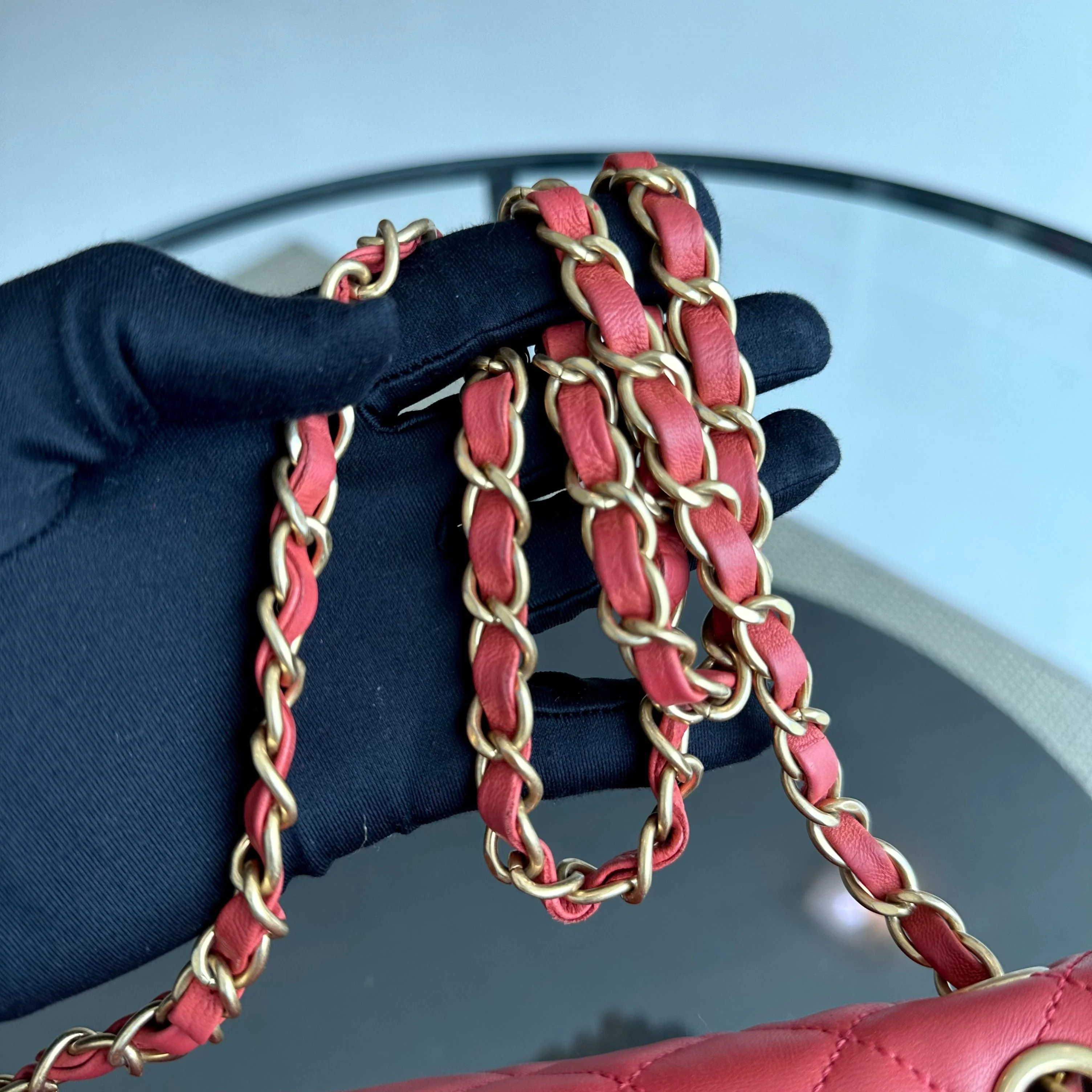 Chanel Valentine Seasonal Flap Medium Timeless Lambskin Red Pink GHW No 14 - Best Luxury Designers