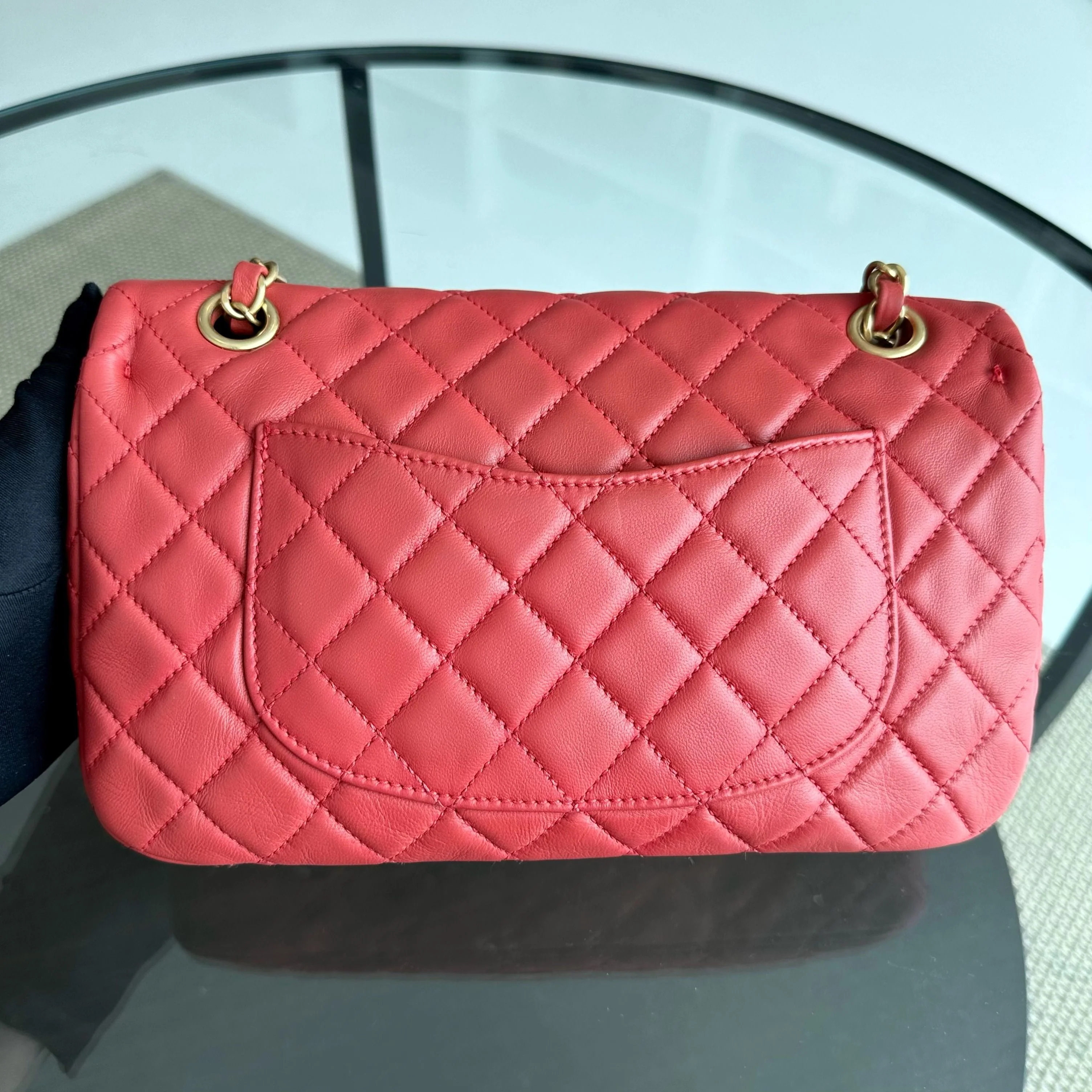 Chanel Valentine Seasonal Flap Medium Timeless Lambskin Red Pink GHW No 14 - Best Luxury Designers