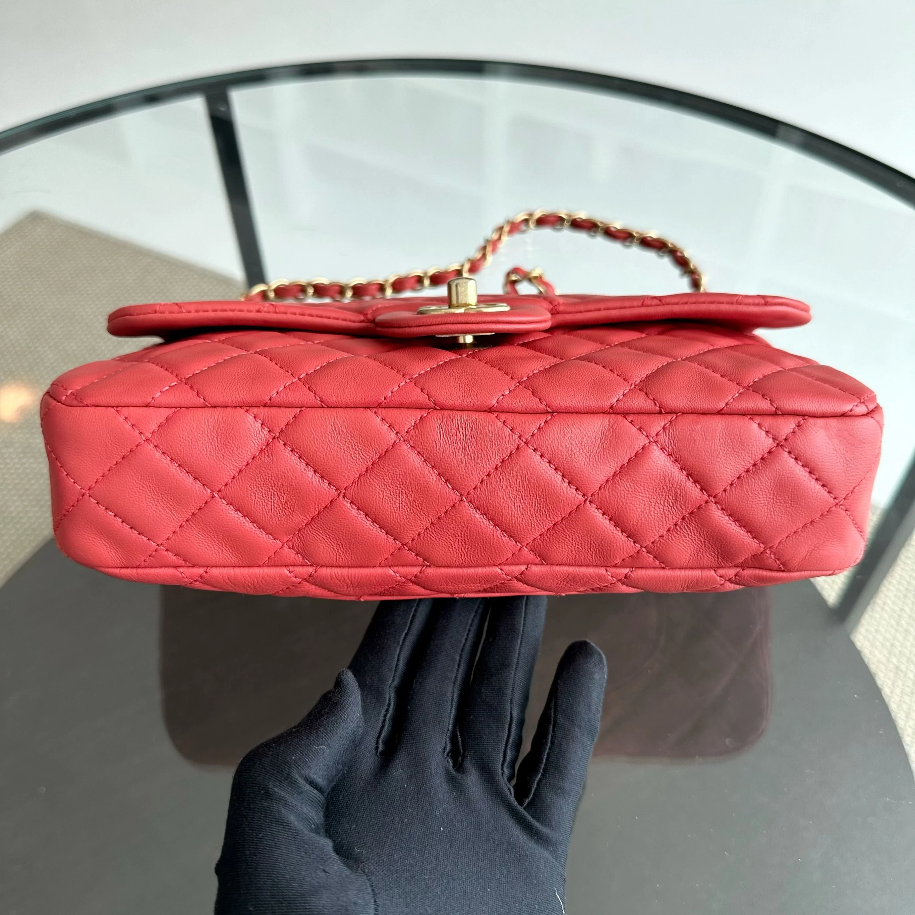 Chanel Valentine Seasonal Flap Medium Timeless Lambskin Red Pink GHW No 14 - Best Luxury Designers