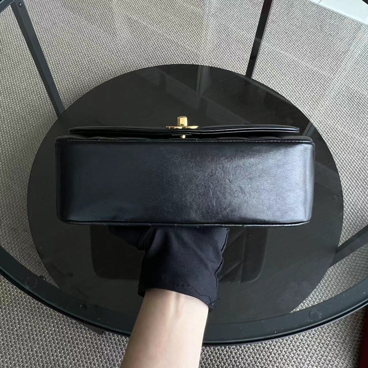Chanel Vintage Diana Small Quilted Lambskin Black 24K Golden Hardware Series 3 - Best Luxury Designers