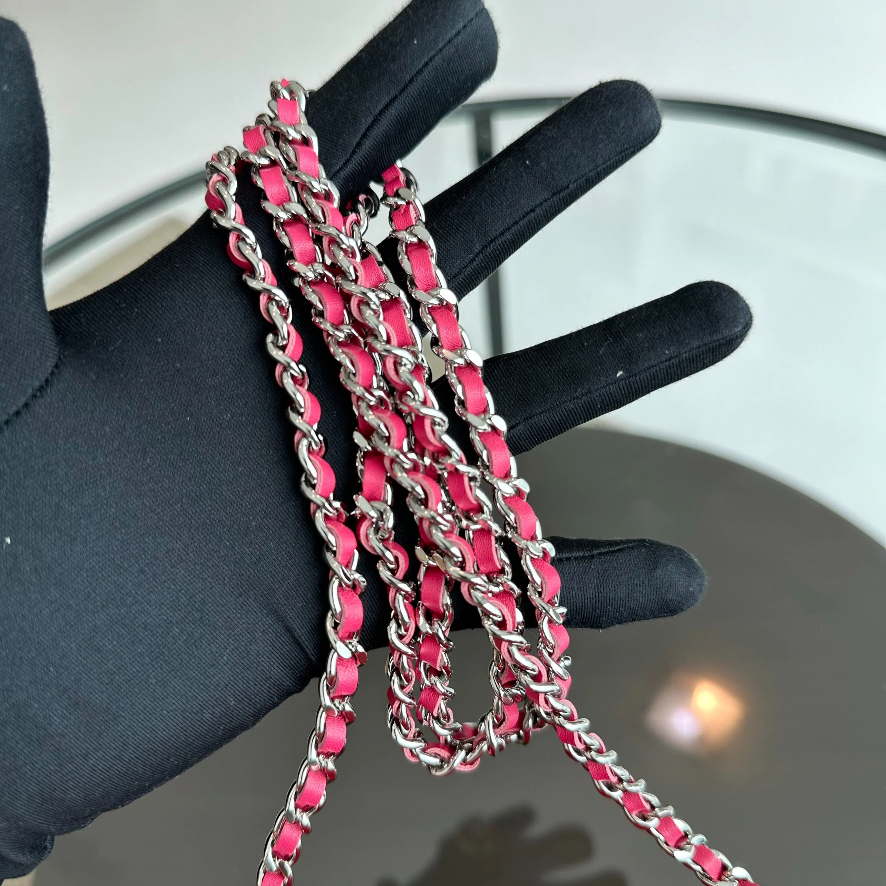 Chanel WOC Wallet On Chain CC Patent Leather Pink No 17 - Best Luxury Designers