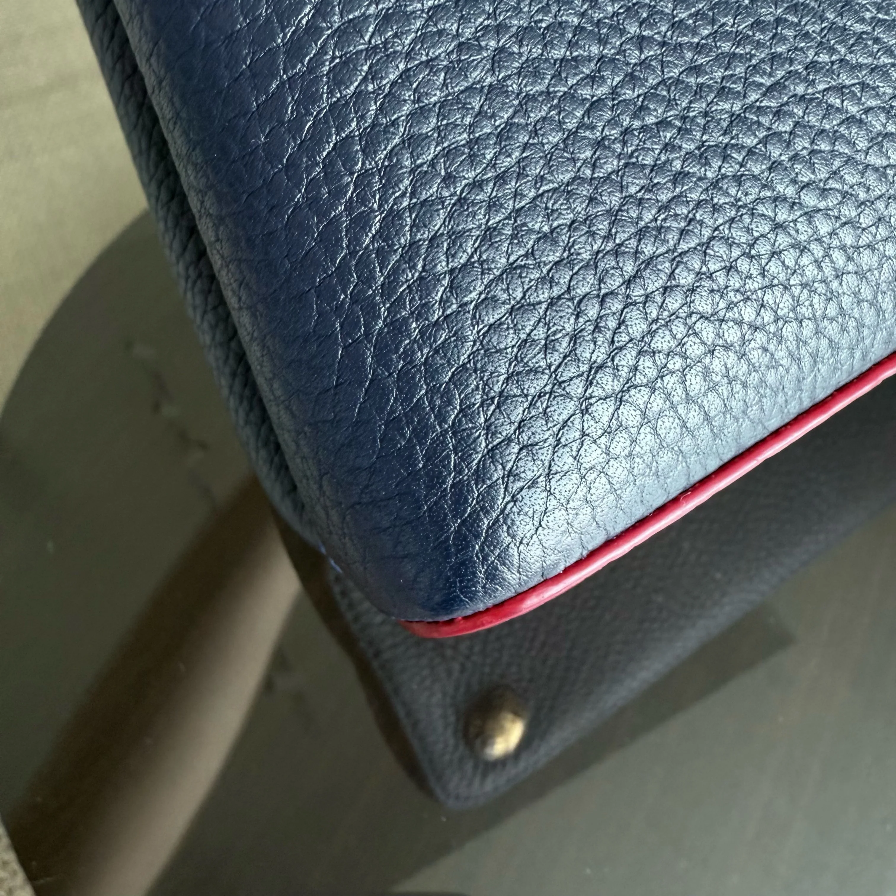 Louis Vuitton Capucines BB - Grained Calfskin Dark Blue Fuchsia Gold Hardware