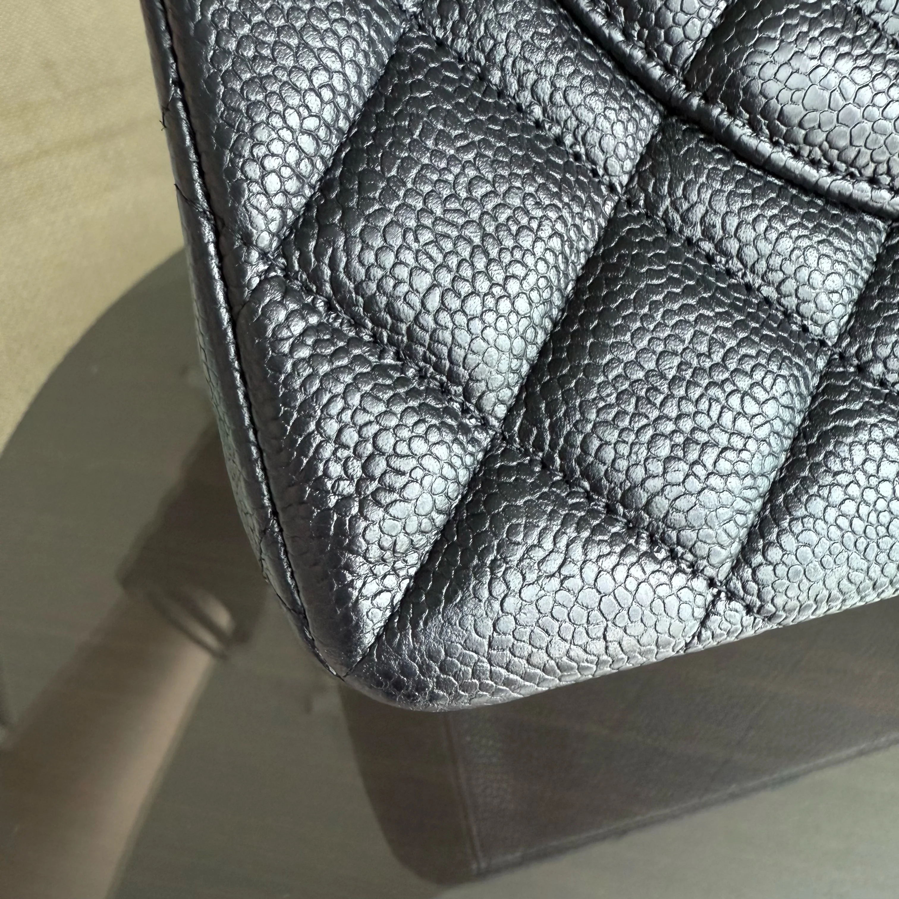 Chanel Classic Flap Maxi - Caviar 33CM Single Flap Black Gold Hardware Series 13