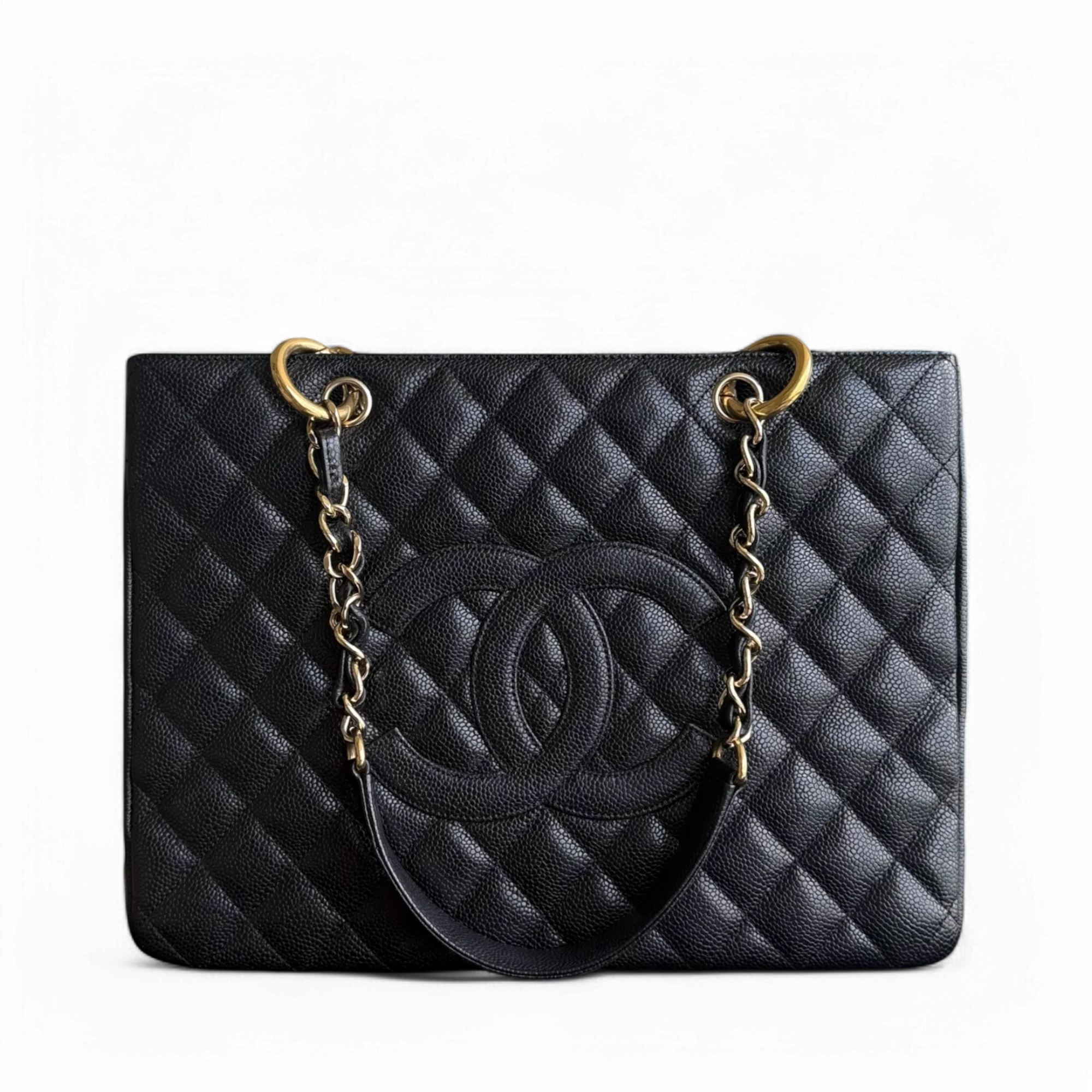 Chanel GST Grand Shopping Tote - Caviar Quilted Black Gold Hardware Series 11